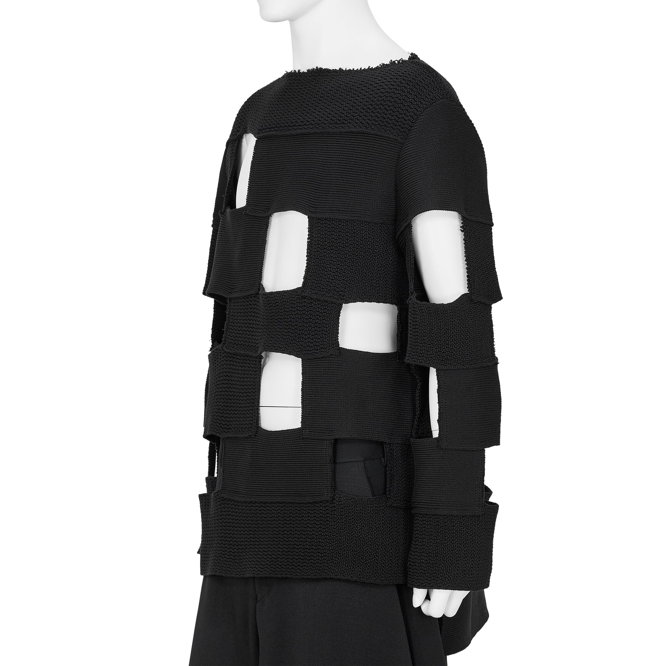 COTTON POLYESTER PULLOVER BLACK