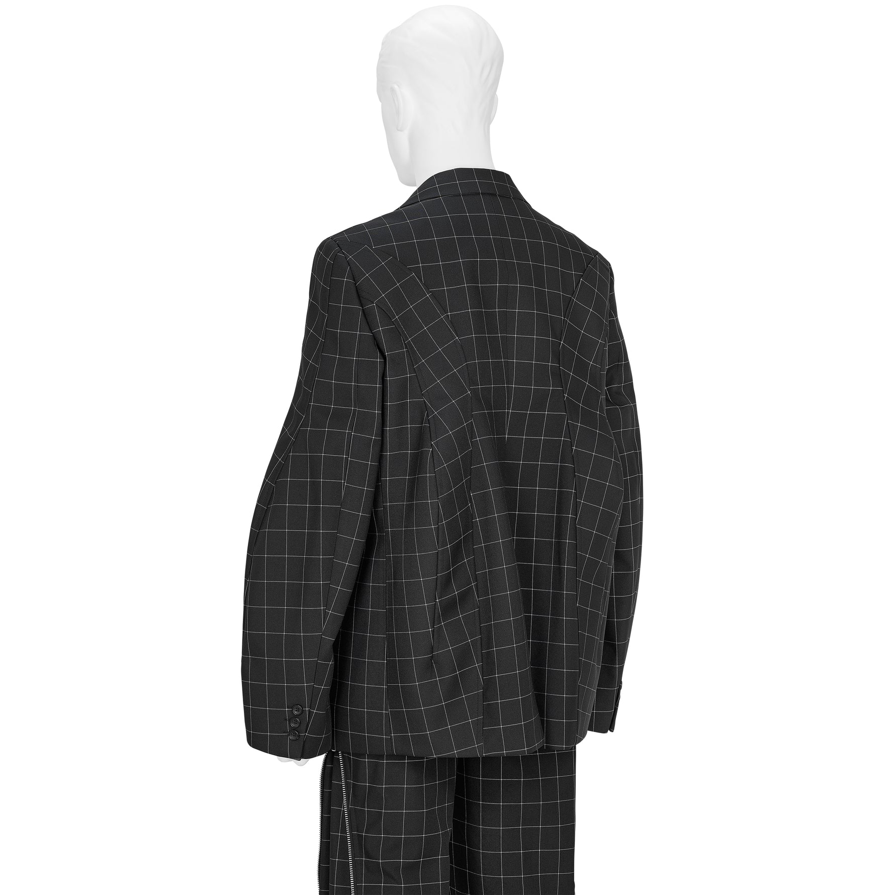 POLYESTER WINDOWPANE CHECK JACKET BLACK