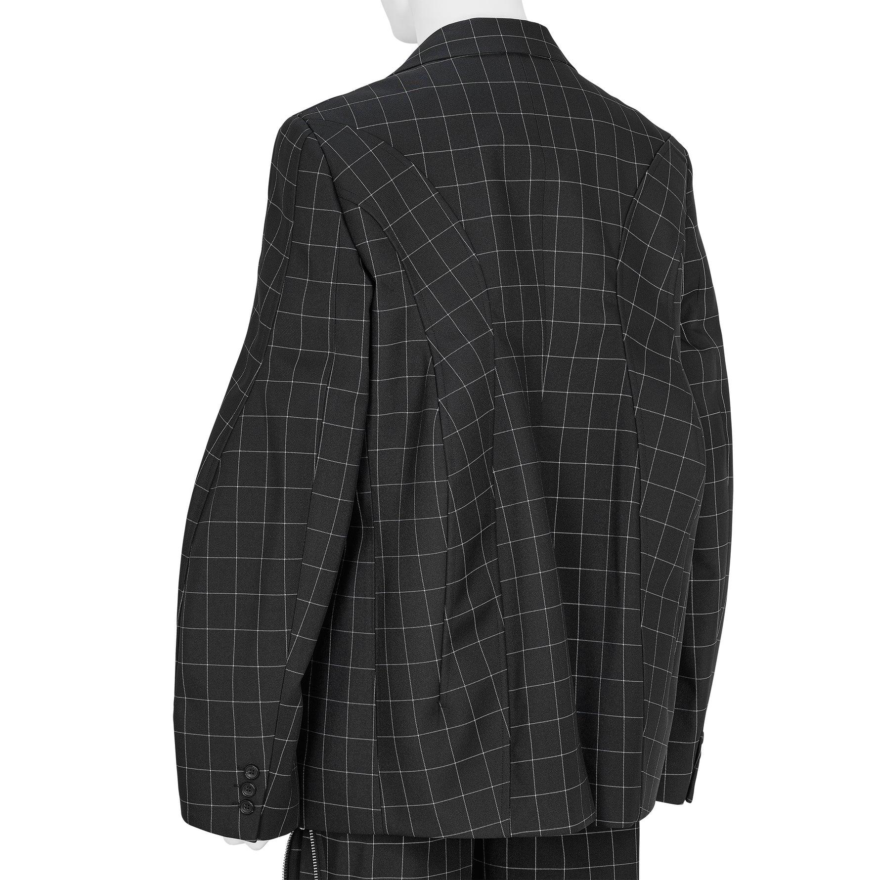 POLYESTER WINDOWPANE CHECK JACKET BLACK