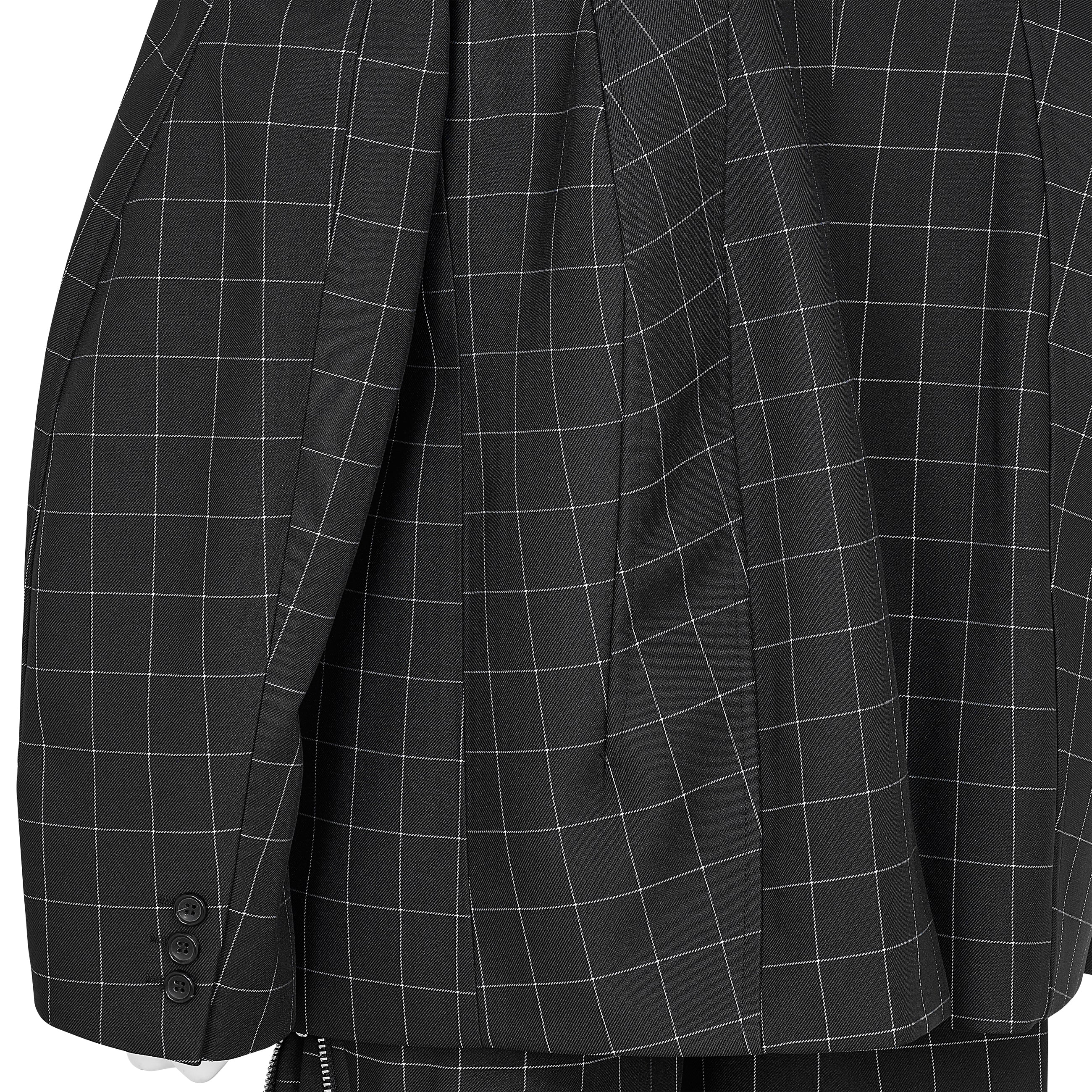 POLYESTER WINDOWPANE CHECK JACKET BLACK