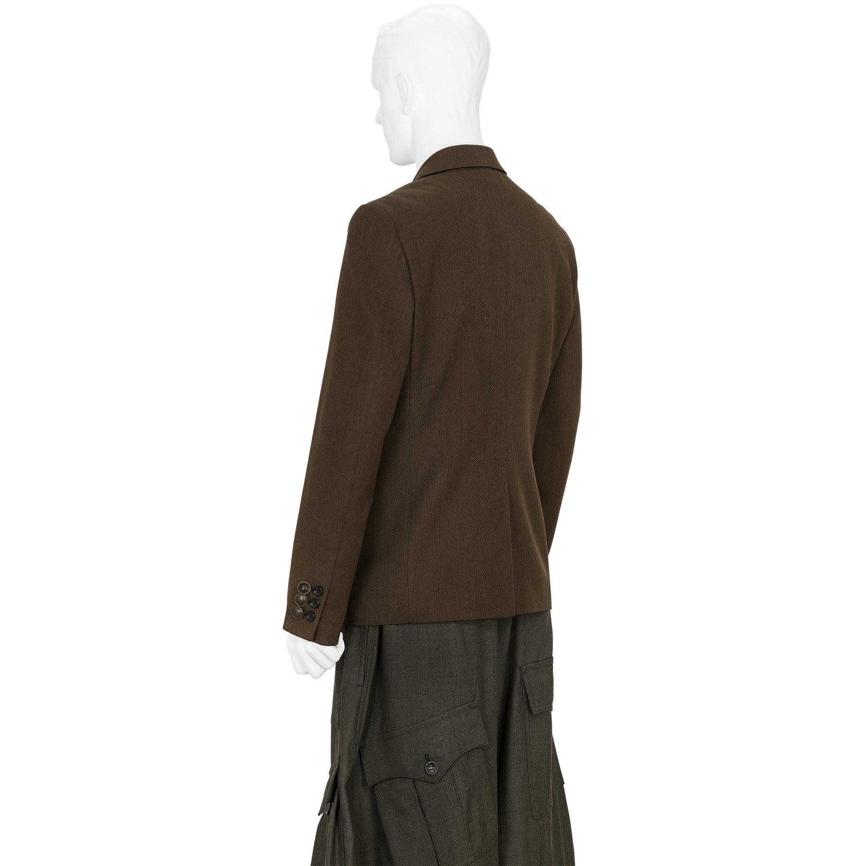 WOOL JACKET WITH BUTTON TOP BROWN