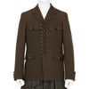 WOOL JACKET WITH BUTTON TOP BROWN