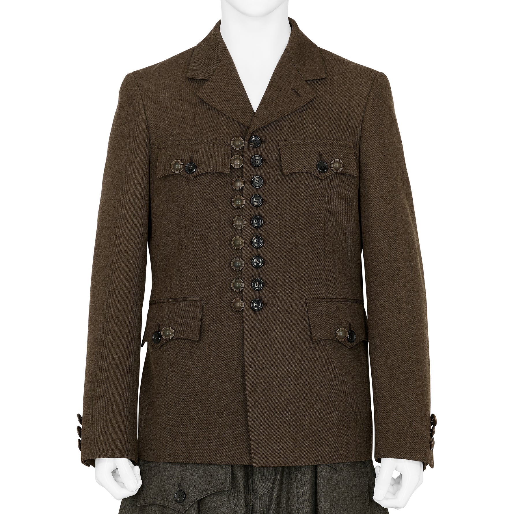 WOOL JACKET WITH BUTTON TOP BROWN