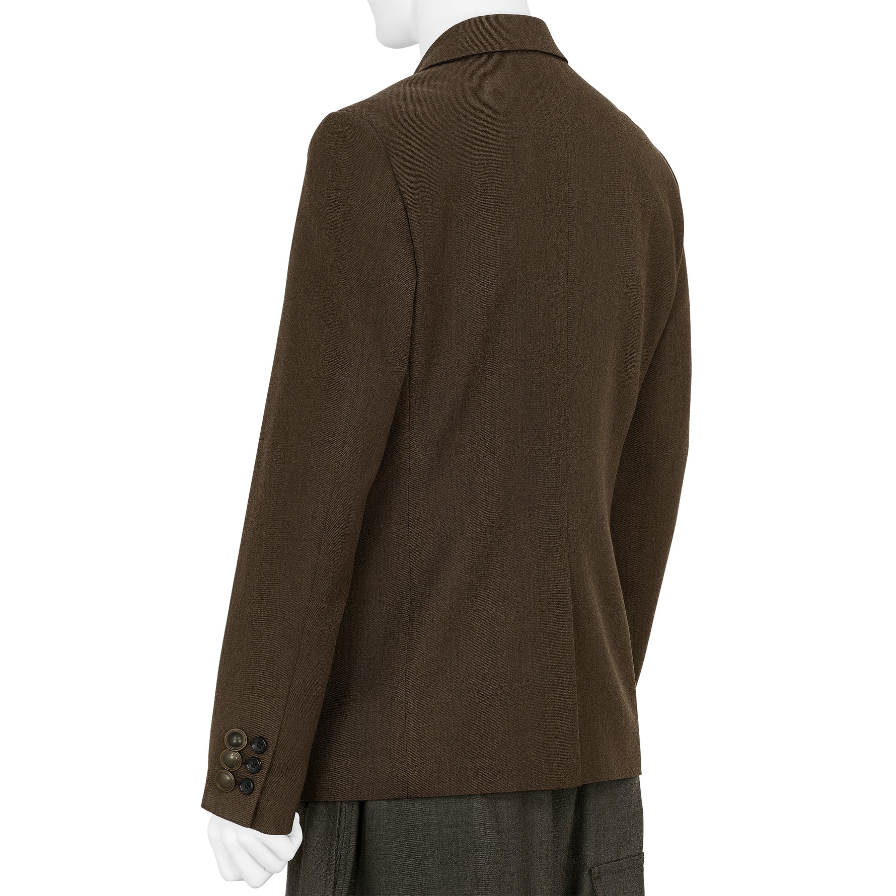 WOOL JACKET WITH BUTTON TOP BROWN