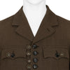 WOOL JACKET WITH BUTTON TOP BROWN