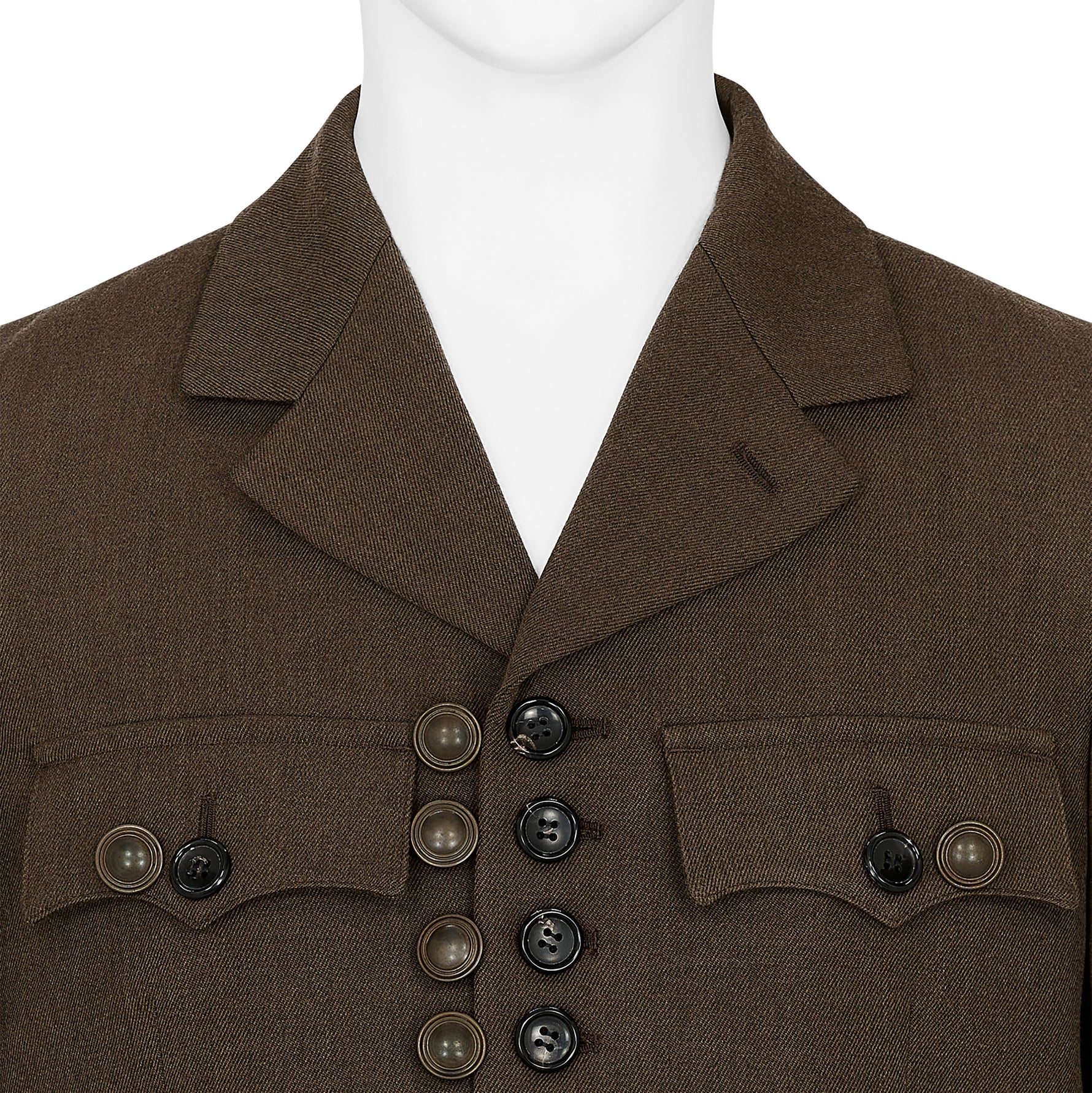 WOOL JACKET WITH BUTTON TOP BROWN