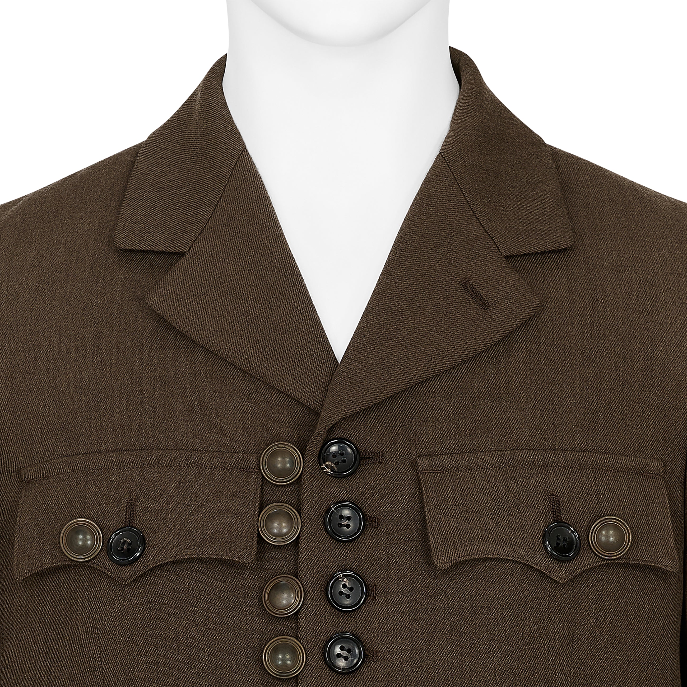 WOOL JACKET WITH BUTTON TOP BROWN