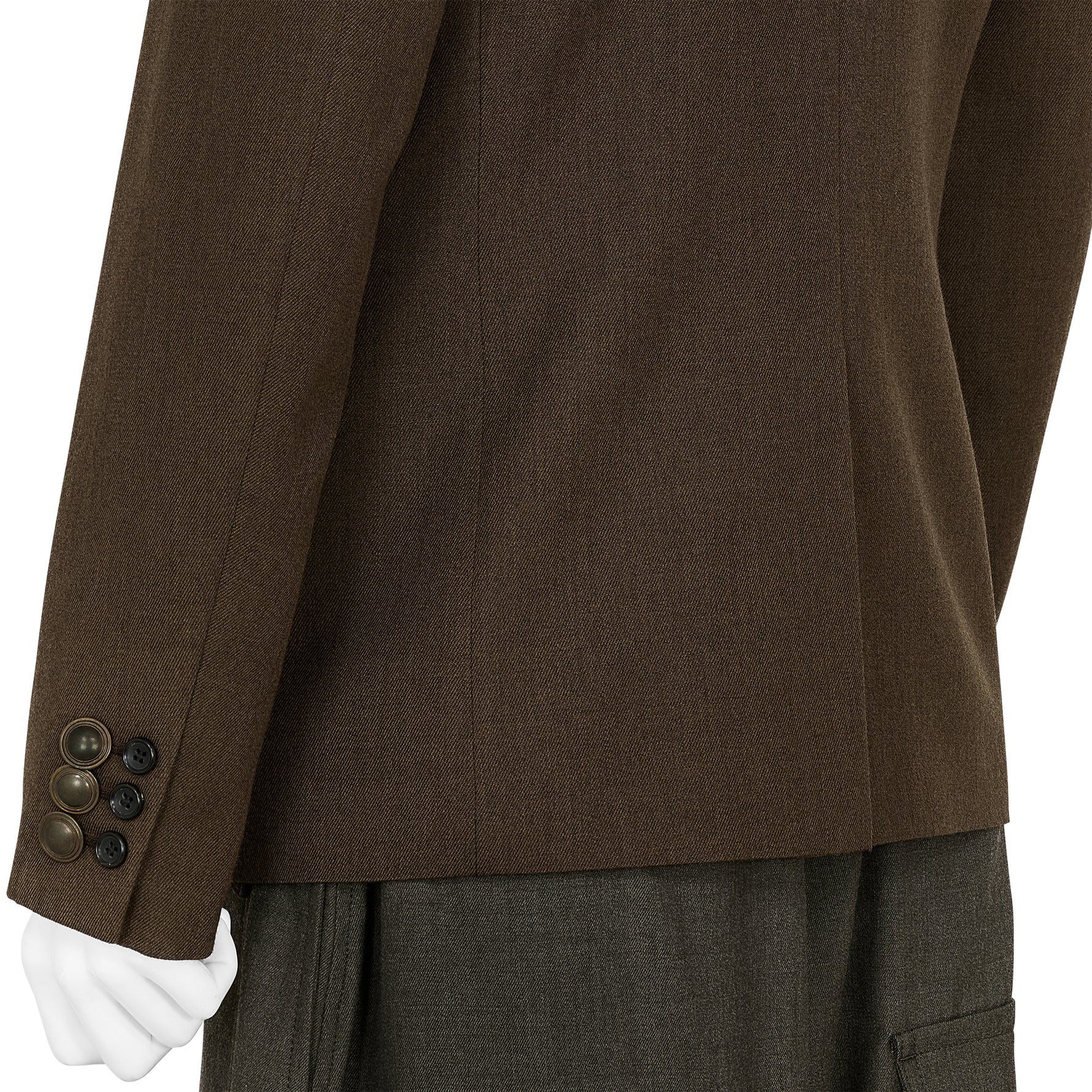 WOOL JACKET WITH BUTTON TOP BROWN