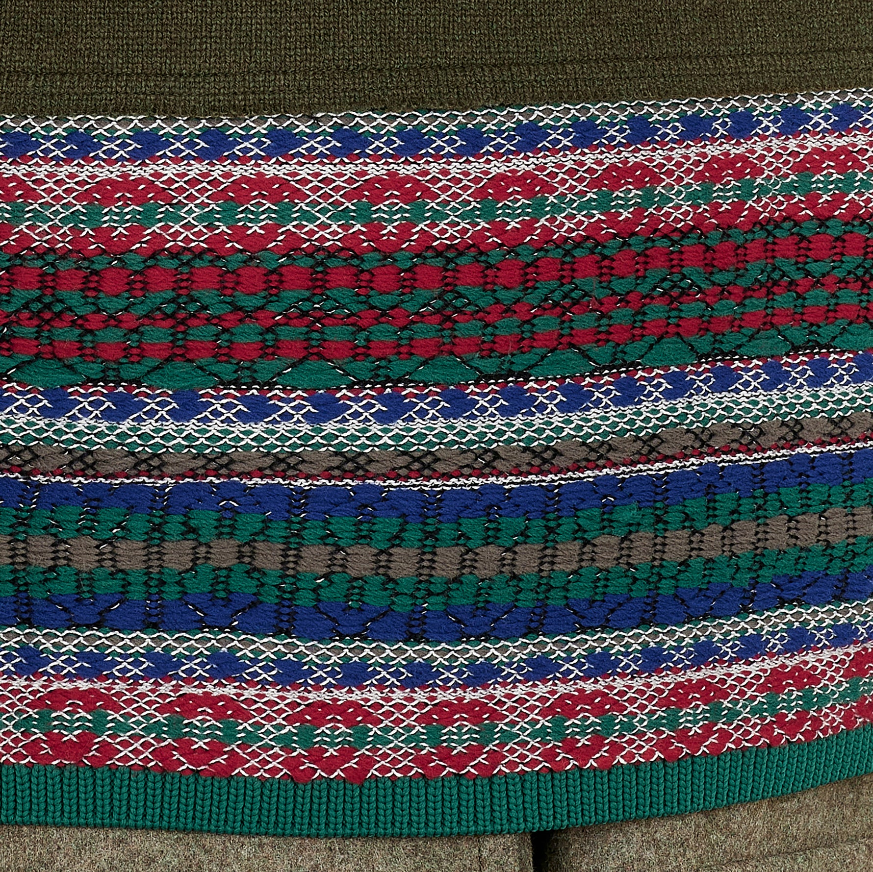 CARDIGAN WITH ASYMMETRY PARTS OLIVE MULTI