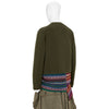 CREW NECK KNIT WITH ASYMMETRY PARTS OLIVE MULTI
