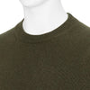 CREW NECK KNIT WITH ASYMMETRY PARTS OLIVE MULTI
