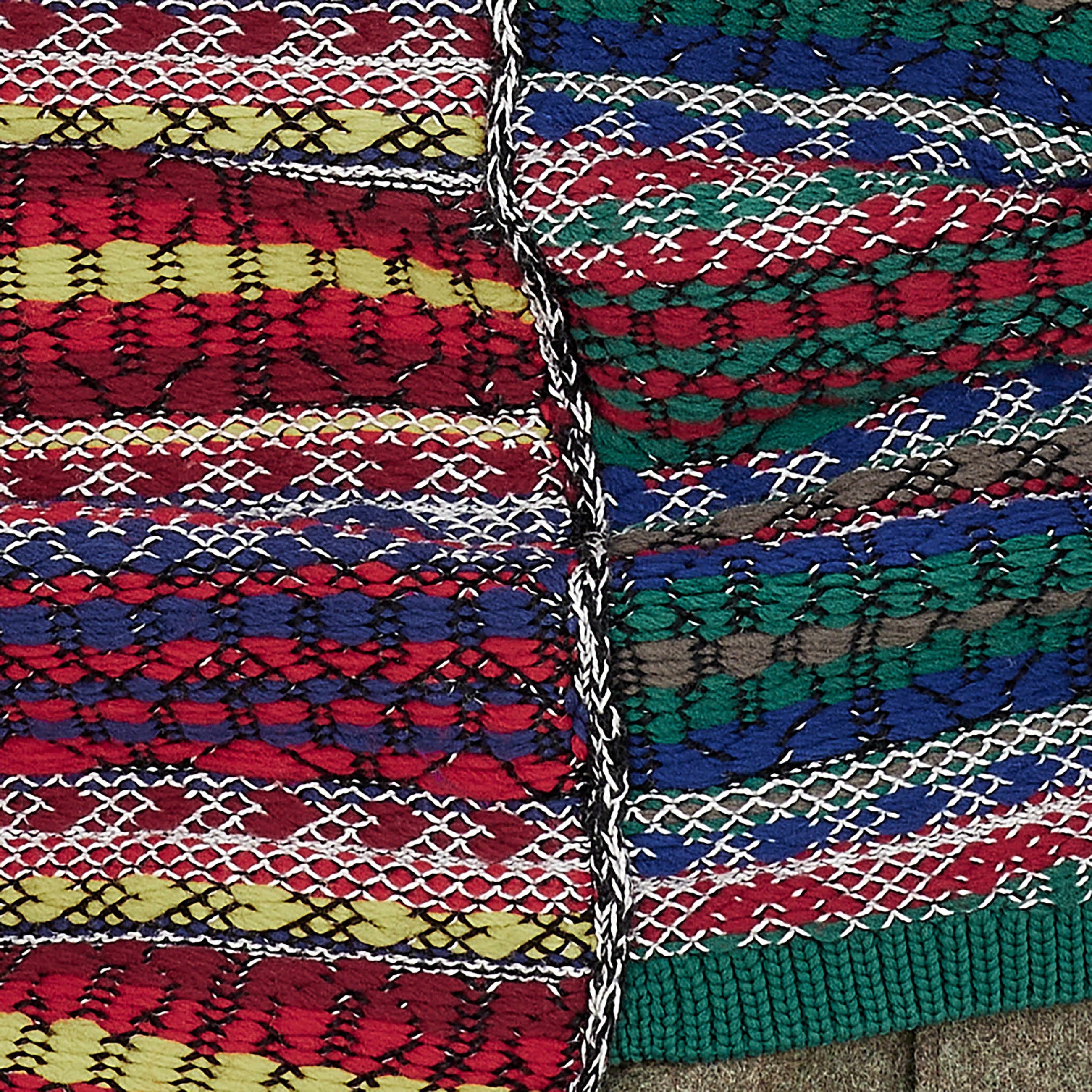 CREW NECK KNIT WITH ASYMMETRY PARTS OLIVE MULTI