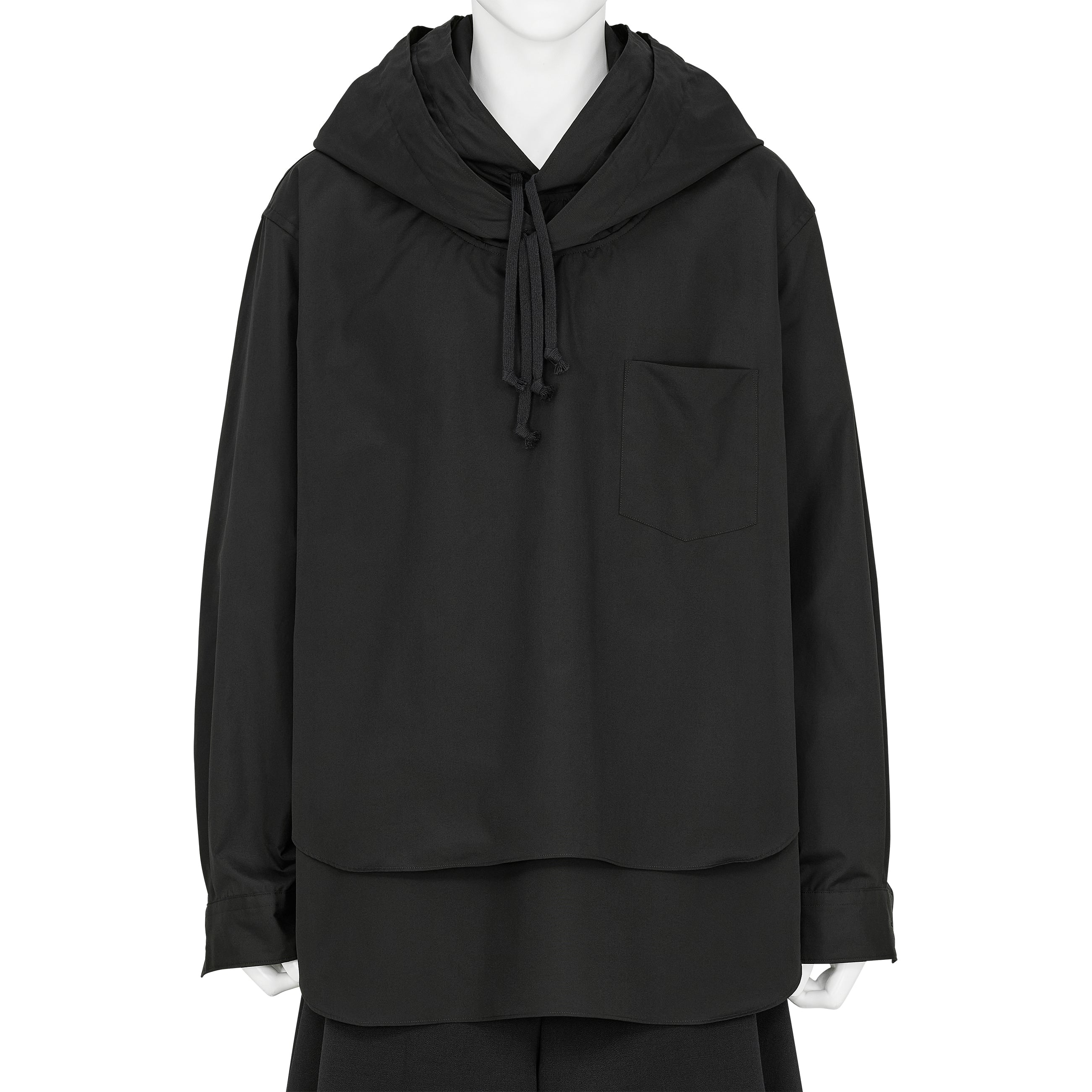commedesgarcons homme plus ダブルフード シャツ DOUBLE LAYERED HOOD SHIRT BLACK - COMME des GARÇONS HOMME PLUS