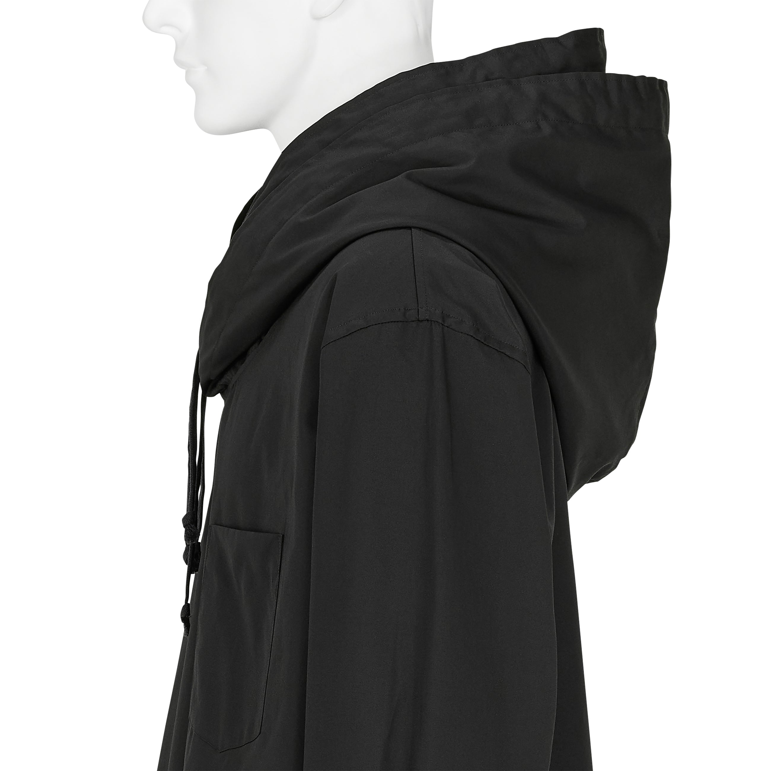 DOUBLE LAYERED HOOD SHIRT BLACK - COMME des GARÇONS HOMME PLUS