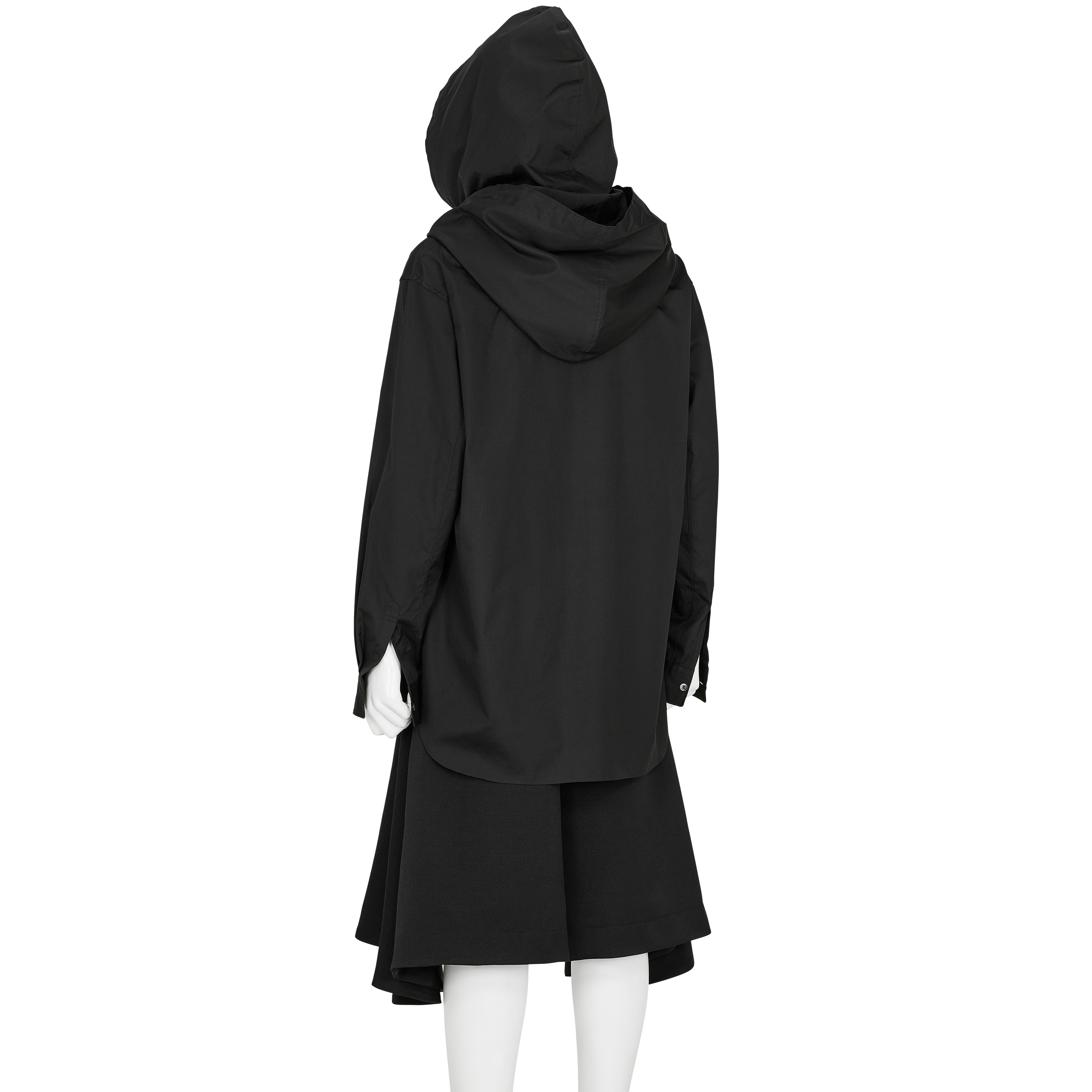 DOUBLE LAYERED HOOD SHIRT BLACK - COMME des GARÇONS HOMME PLUS