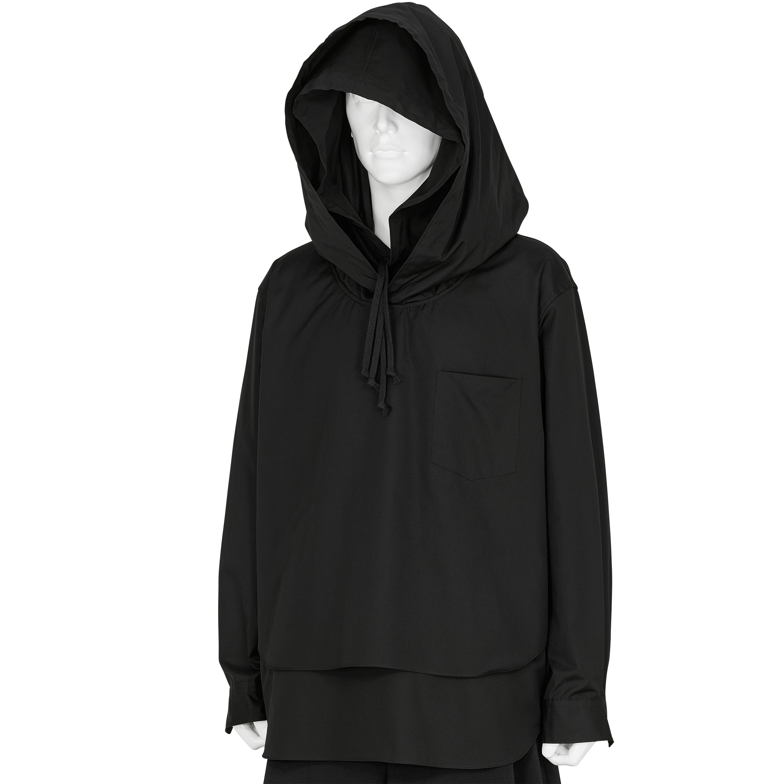 commedesgarcons homme plus ダブルフード シャツ DOUBLE LAYERED HOOD SHIRT BLACK - COMME des GARÇONS HOMME PLUS