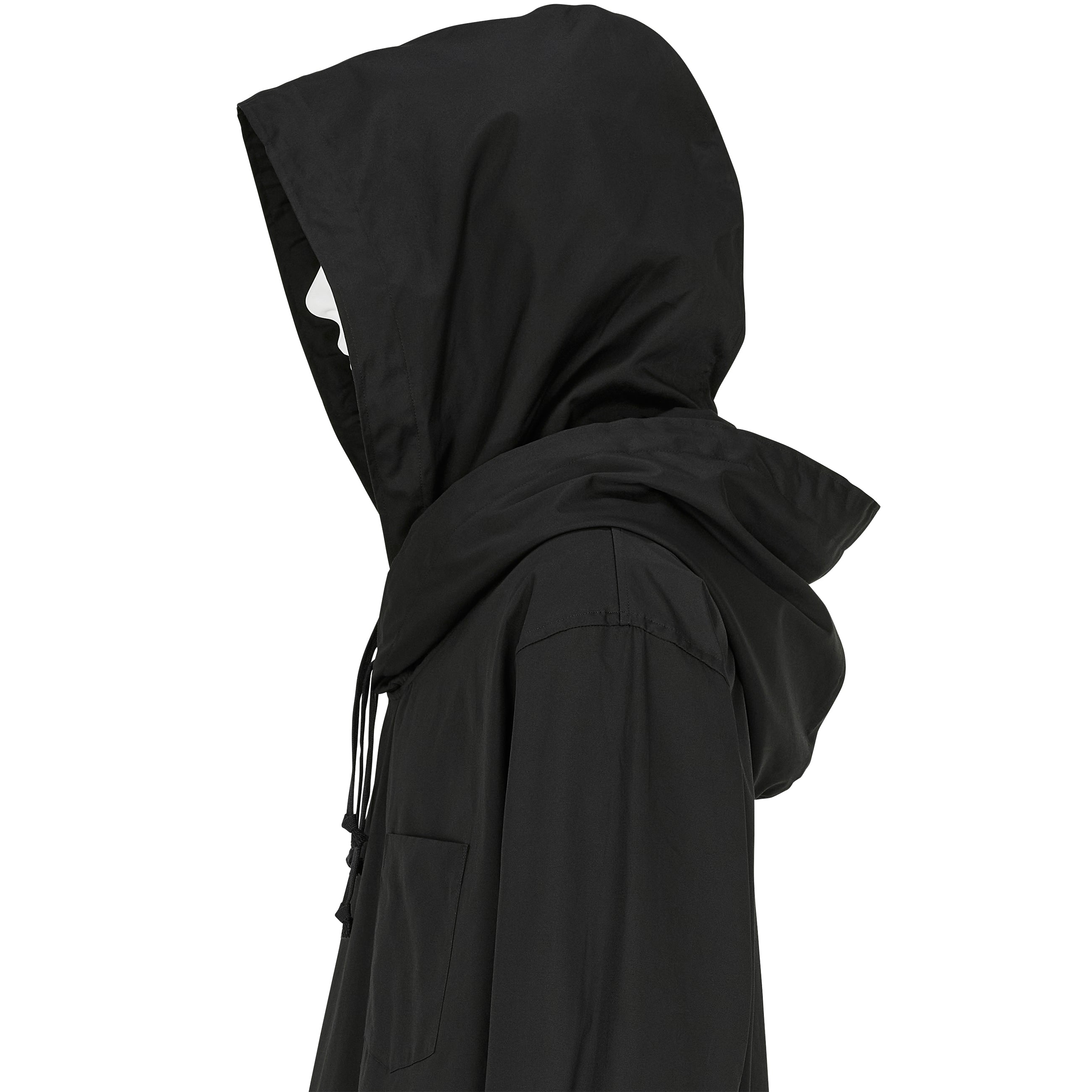 DOUBLE LAYERED HOOD SHIRT BLACK - COMME des GARÇONS HOMME PLUS