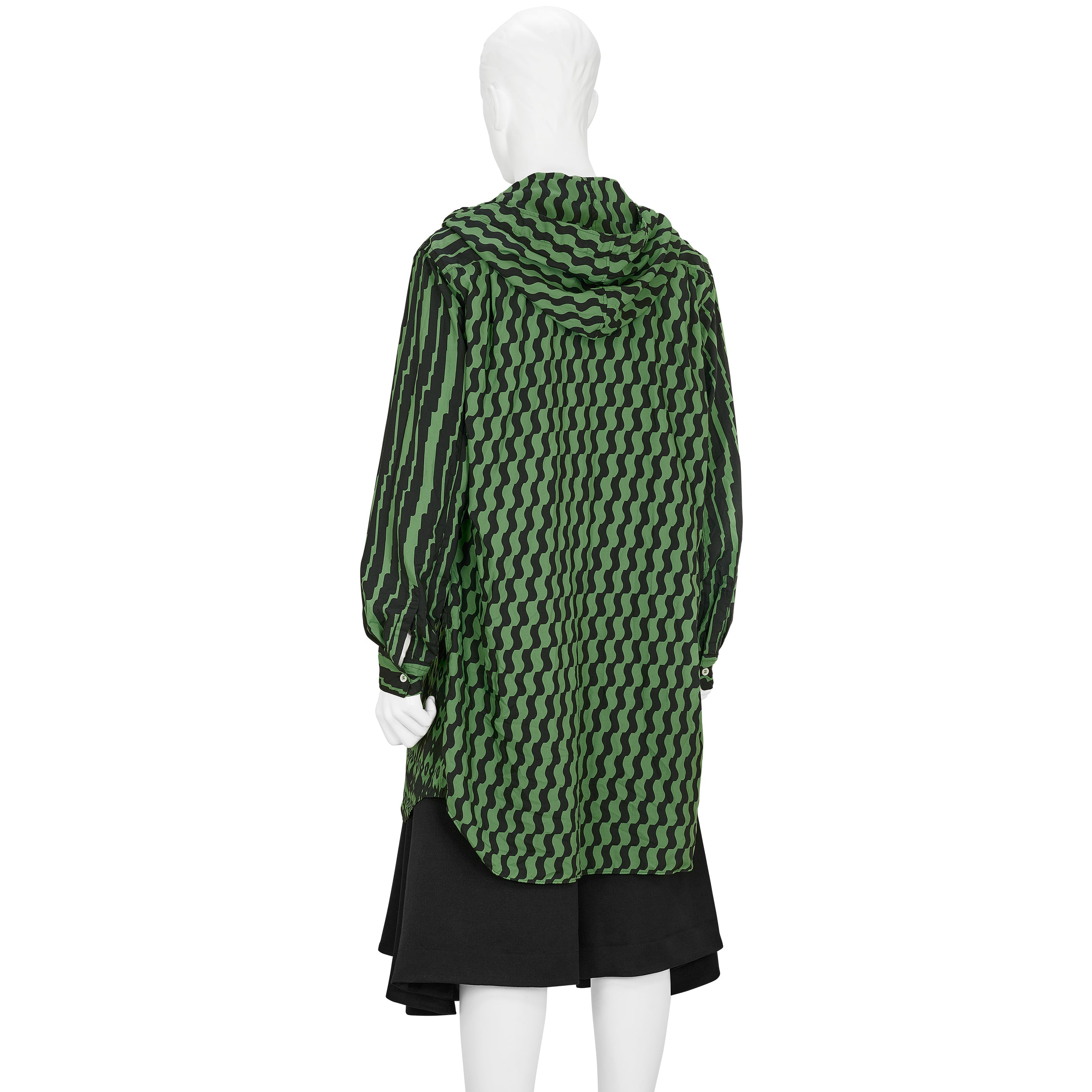 POLYESTER SHIRT WITH HOOD GREEN