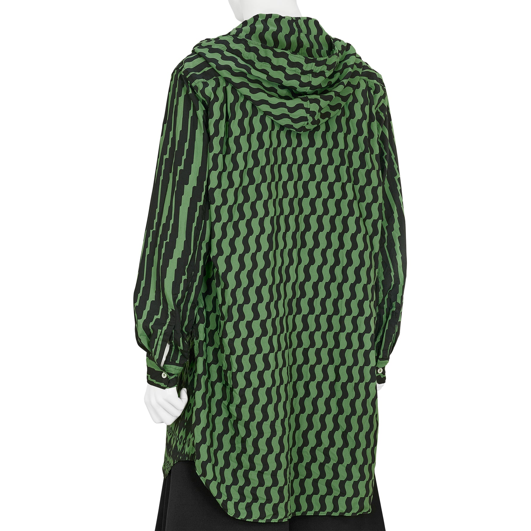 POLYESTER SHIRT WITH HOOD GREEN