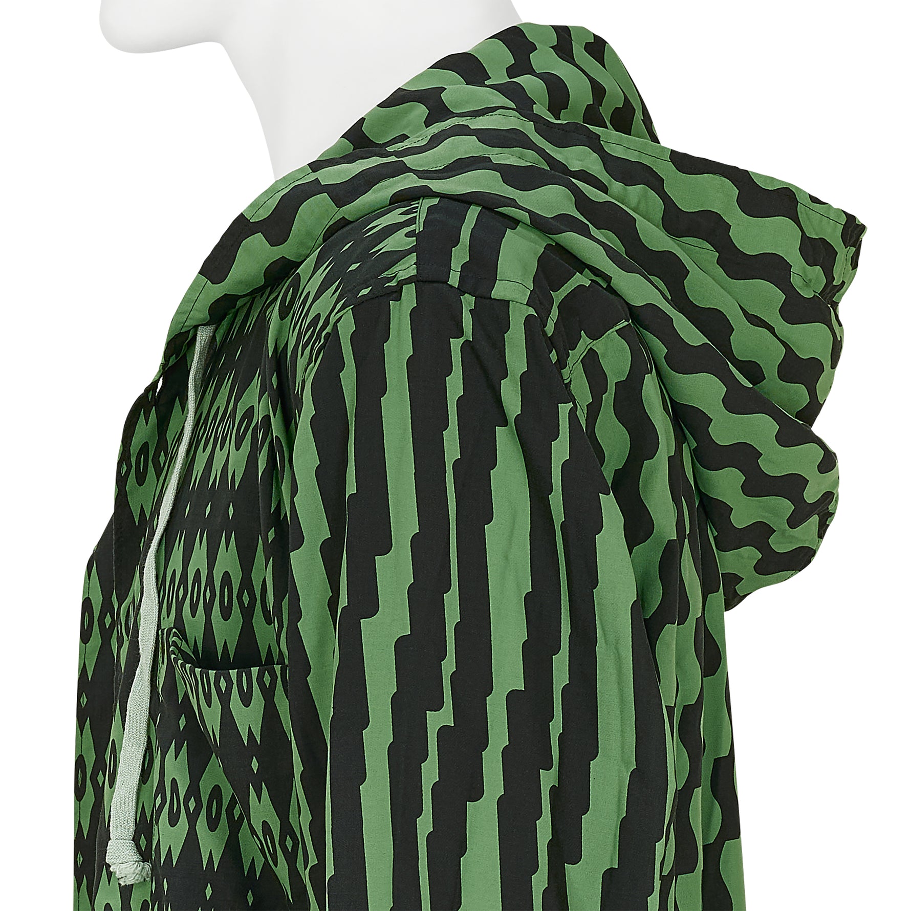 POLYESTER SHIRT WITH HOOD GREEN