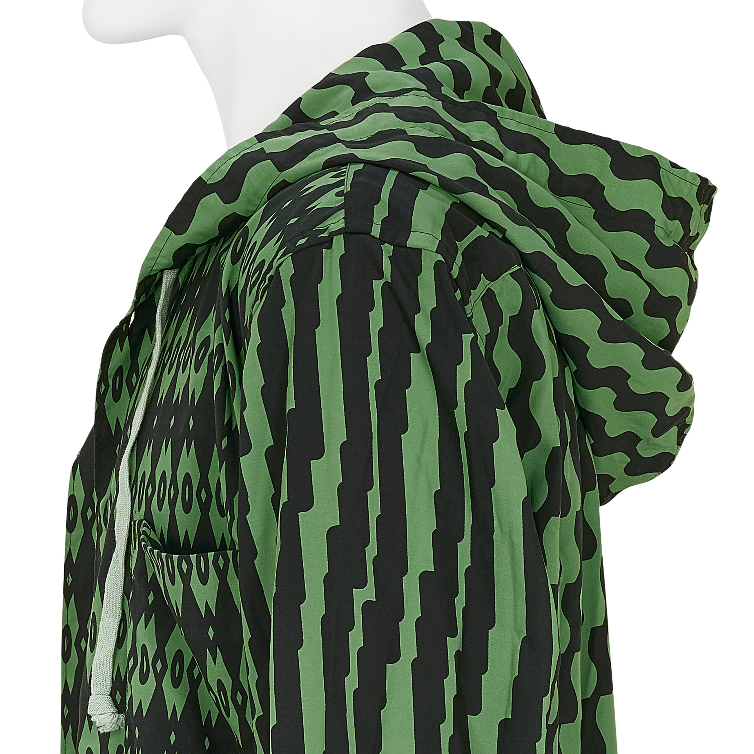 POLYESTER SHIRT WITH HOOD GREEN
