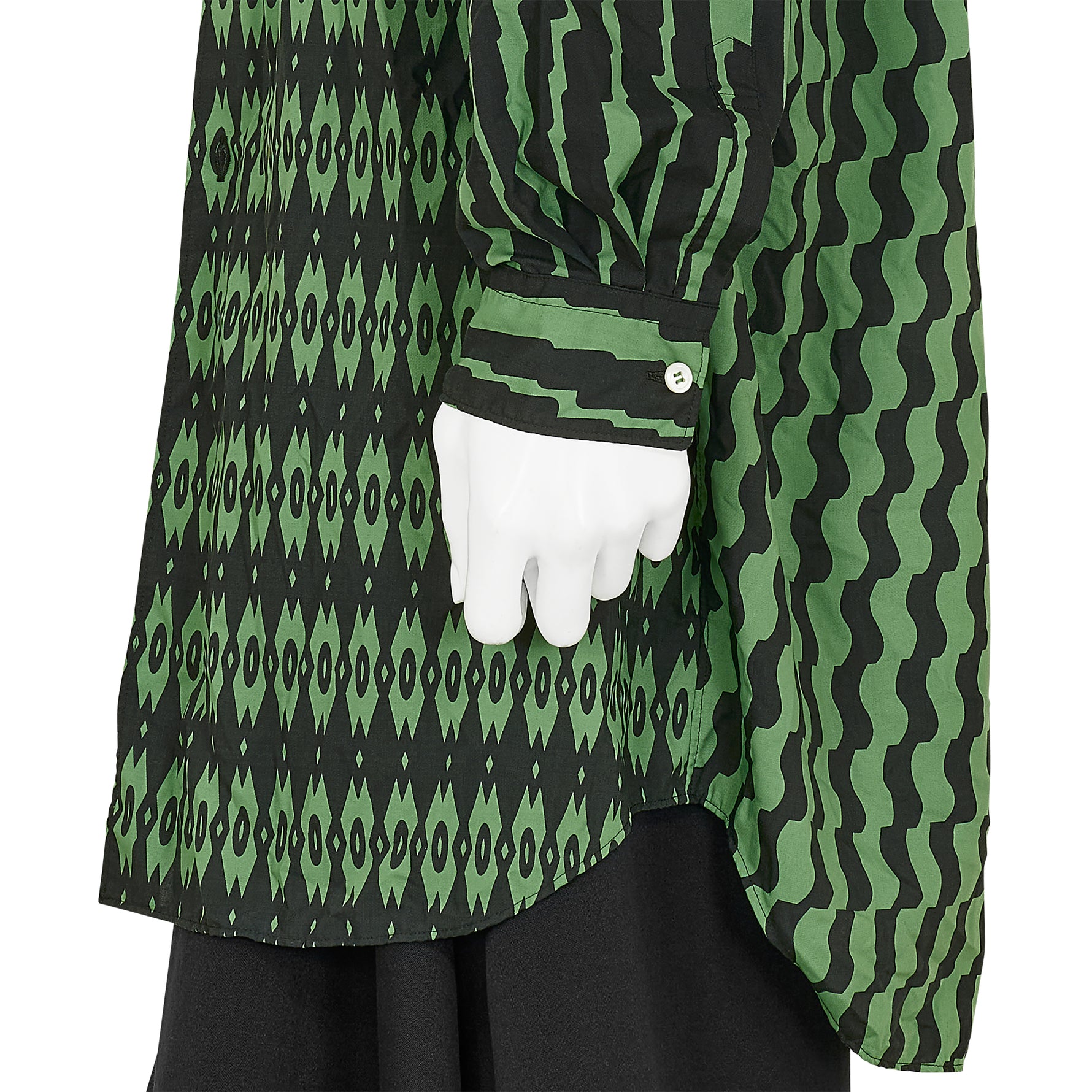 POLYESTER SHIRT WITH HOOD GREEN