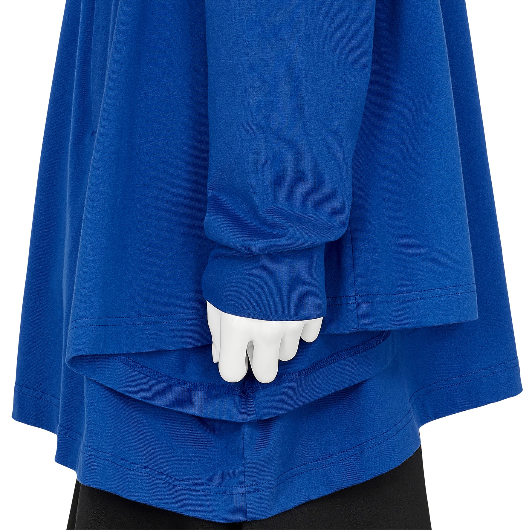 COTTON L/S TEE SHIRT WITH HOOD BLUE