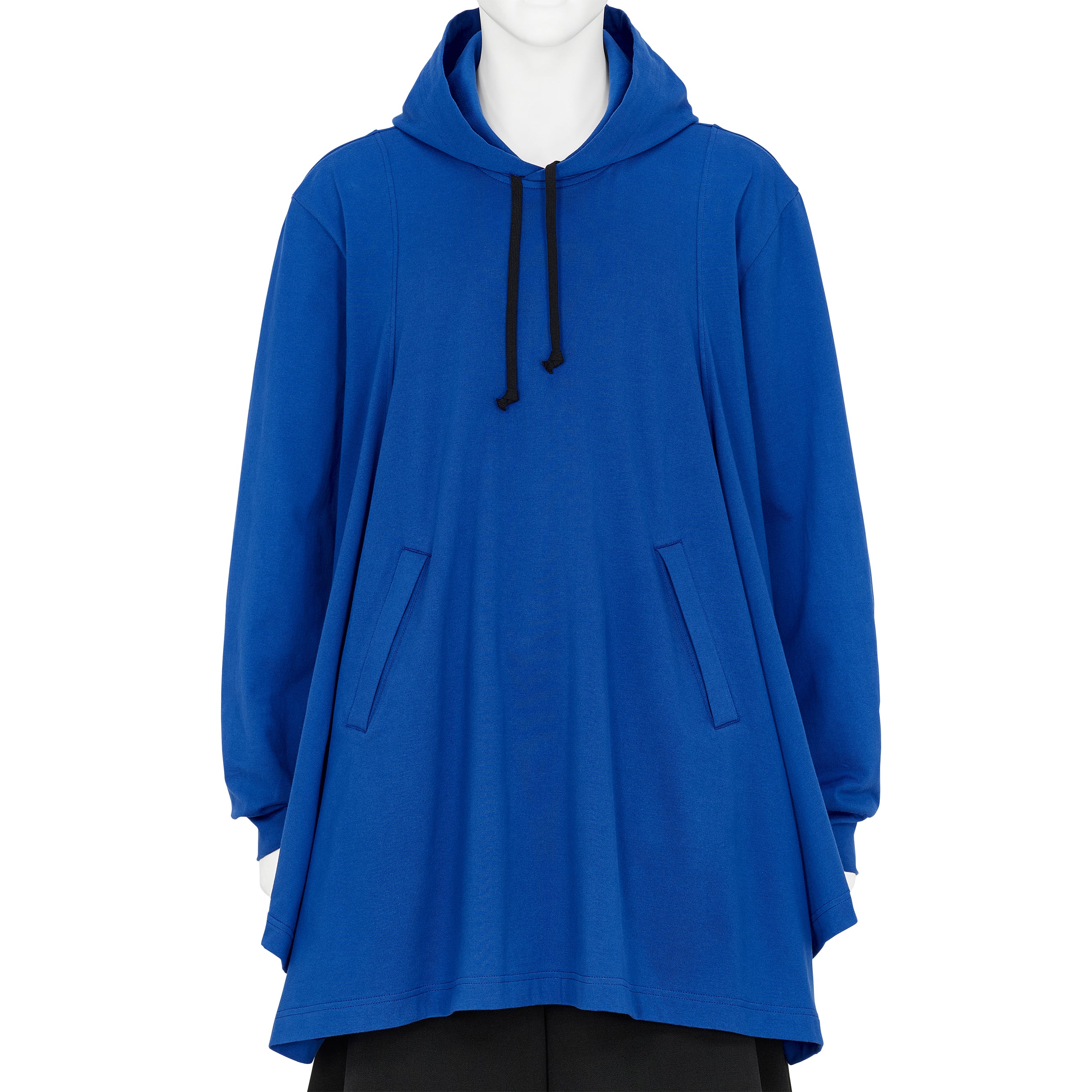 COTTON L/S TEE SHIRT WITH HOOD BLUE