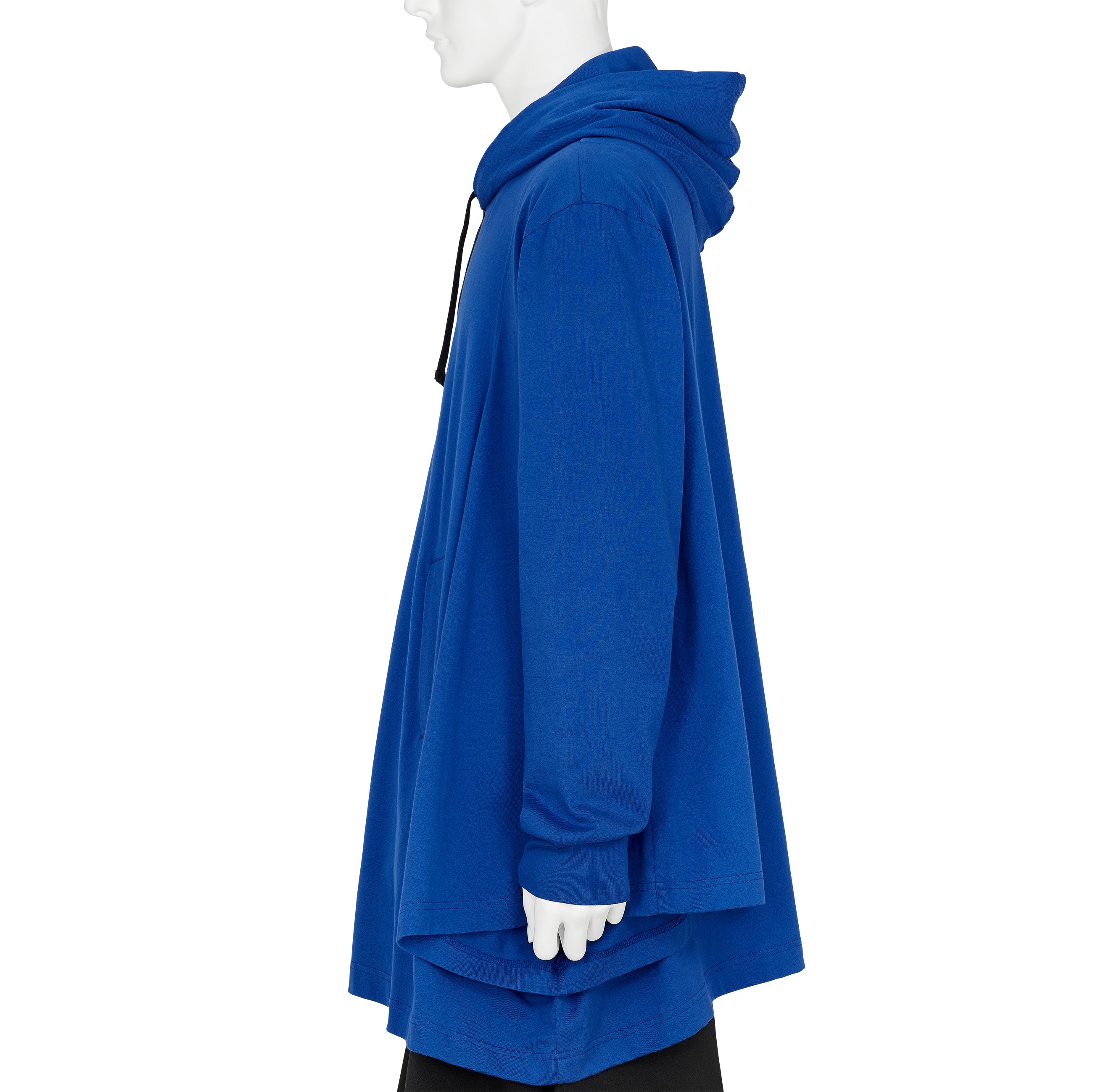 COTTON L/S TEE SHIRT WITH HOOD BLUE