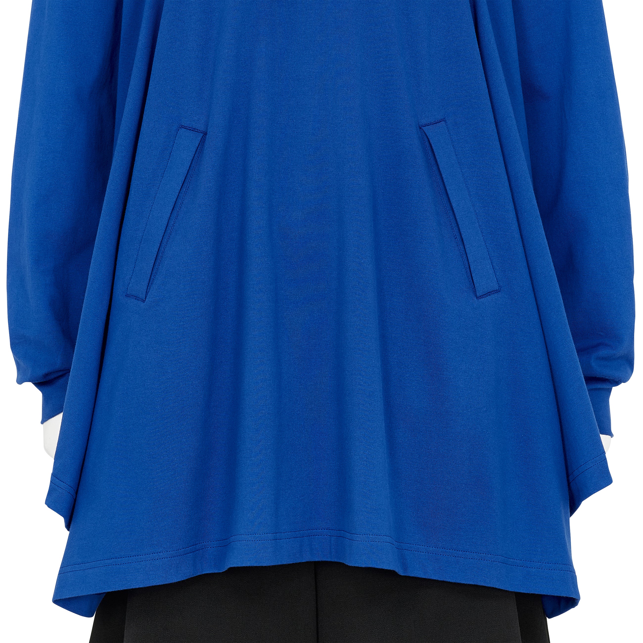 COTTON L/S TEE SHIRT WITH HOOD BLUE