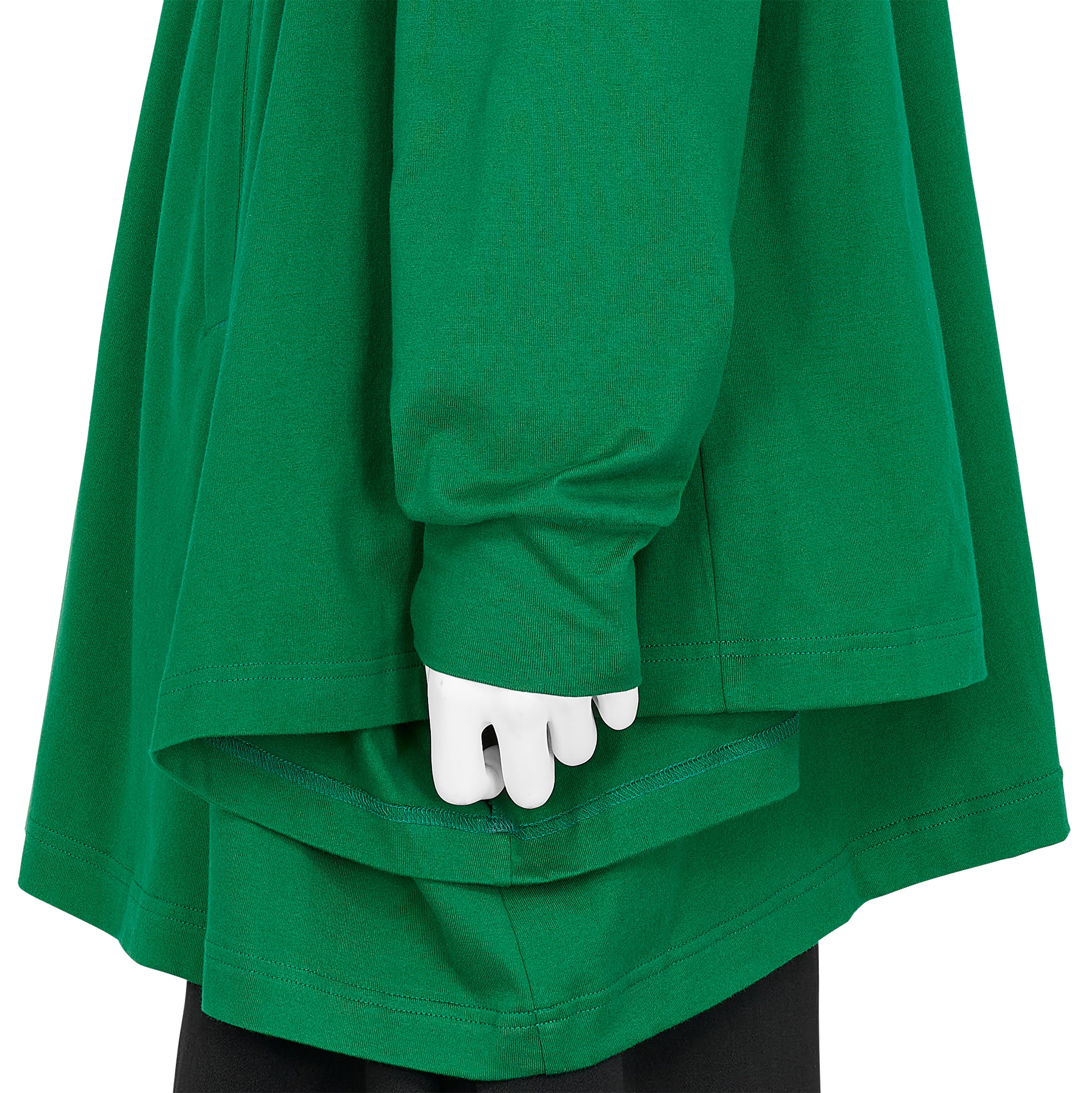 COTTON L/S TEE SHIRT WITH HOOD GREEN