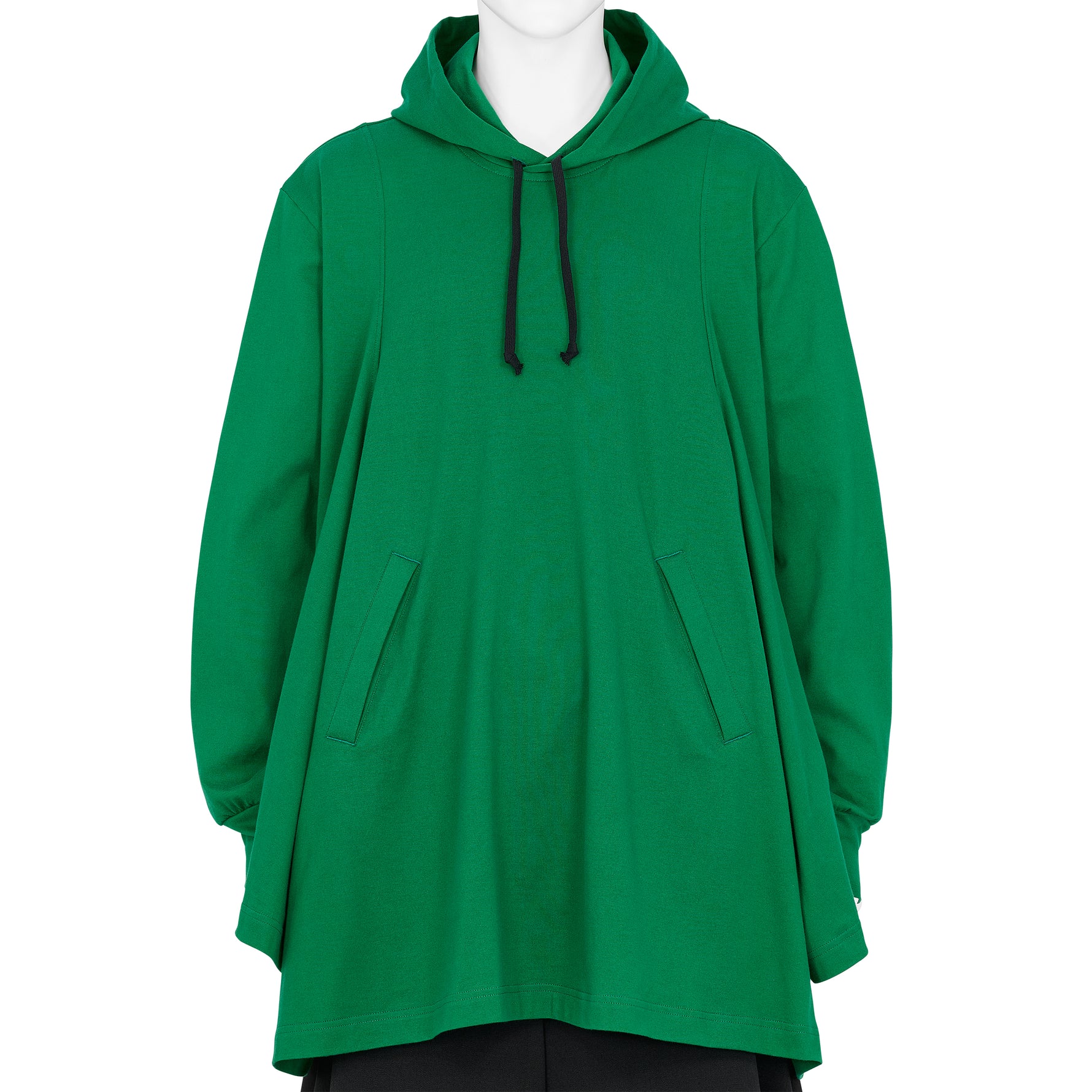 COTTON L/S TEE SHIRT WITH HOOD GREEN