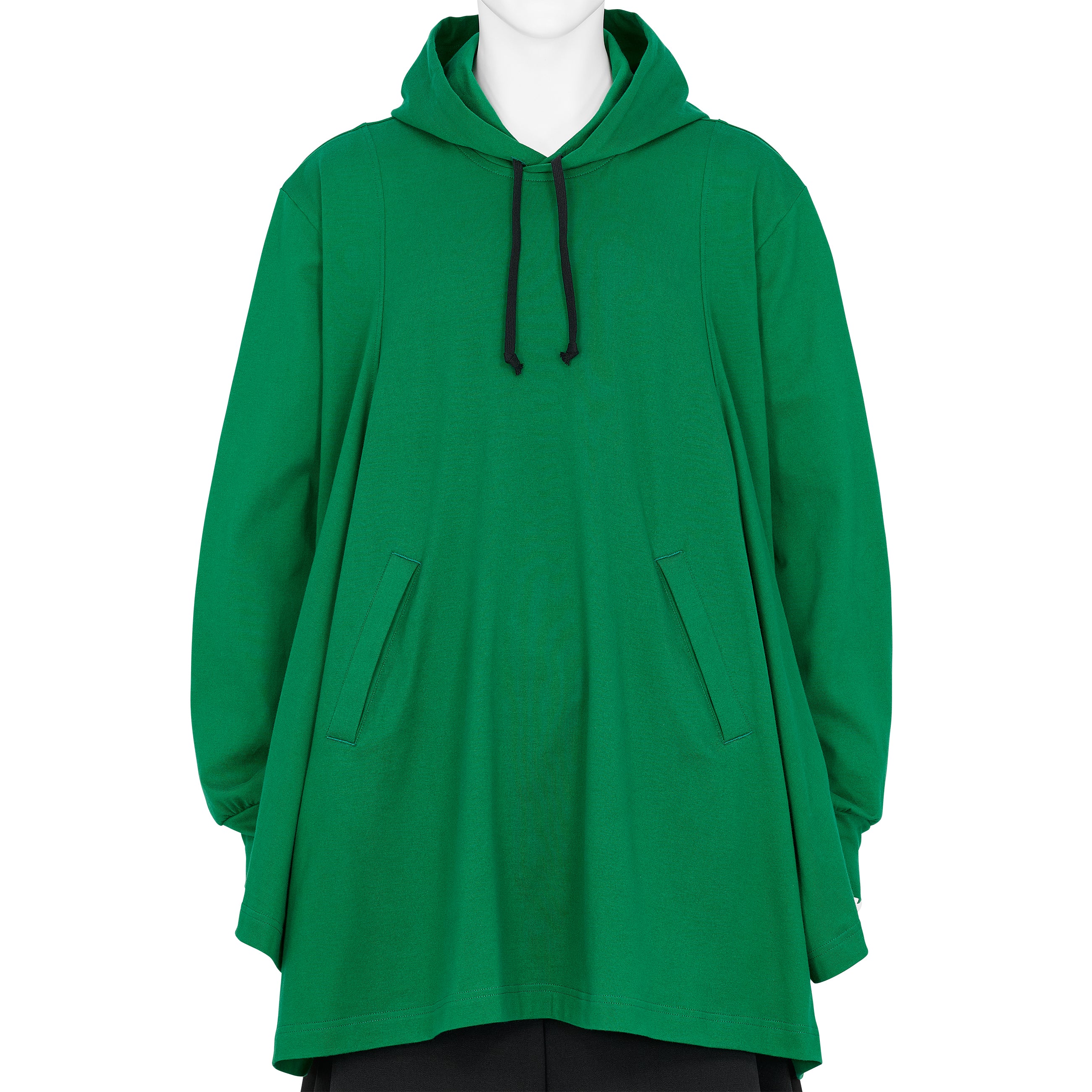 COTTON L/S TEE SHIRT WITH HOOD GREEN