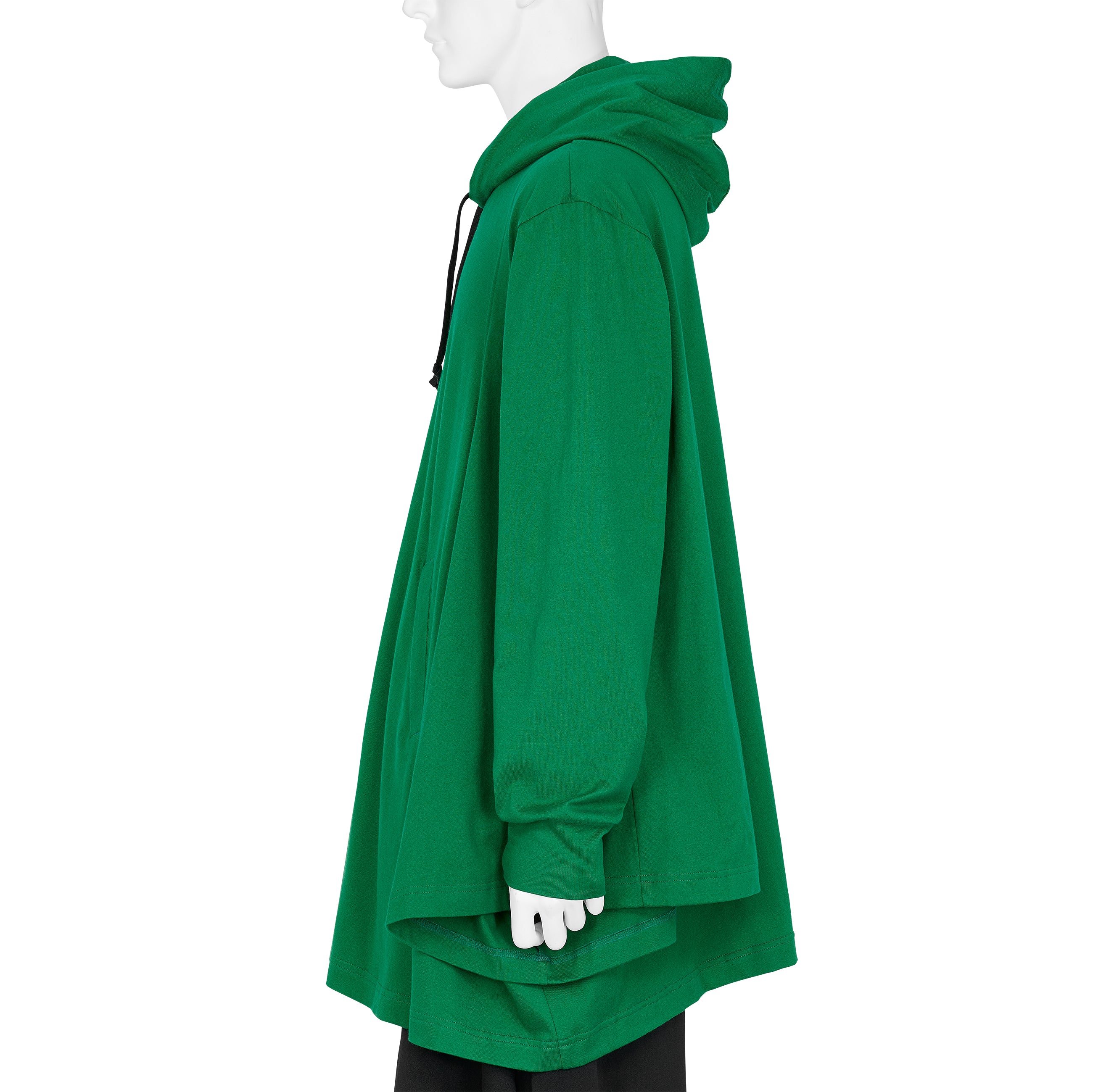 COTTON L/S TEE SHIRT WITH HOOD GREEN