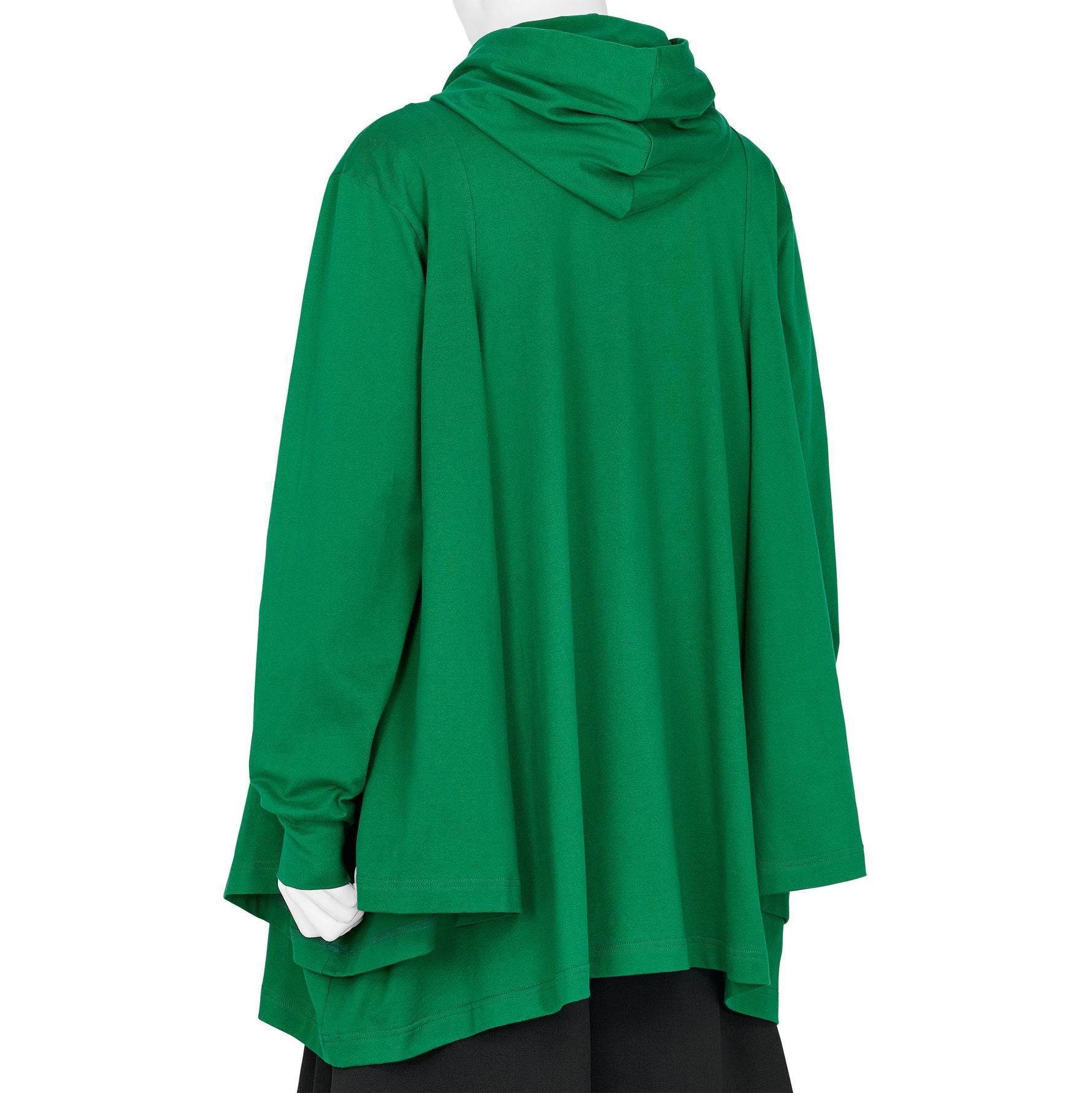 COTTON L/S TEE SHIRT WITH HOOD GREEN