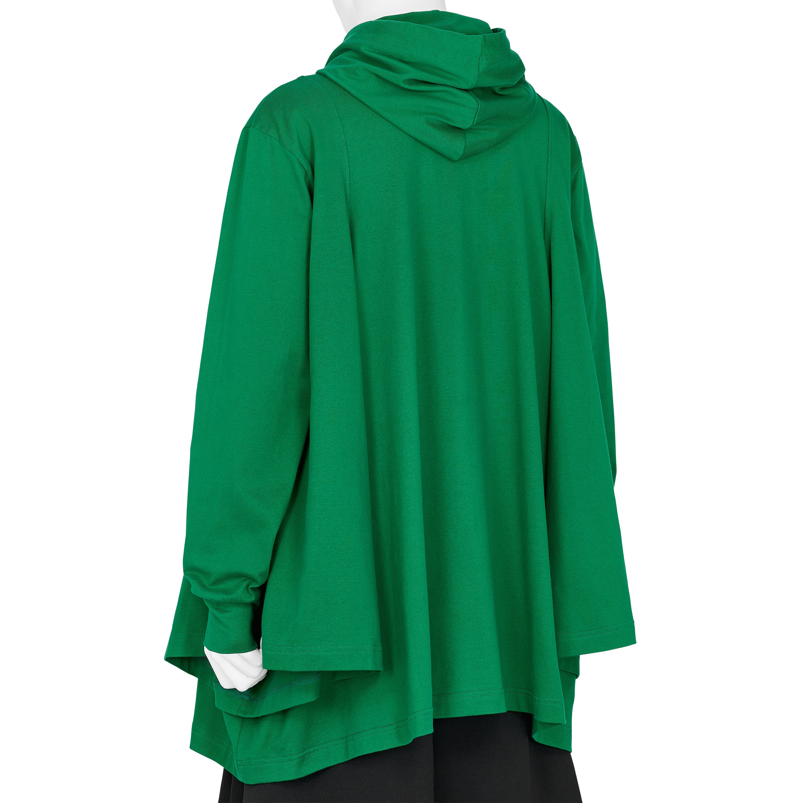 COTTON L/S TEE SHIRT WITH HOOD GREEN