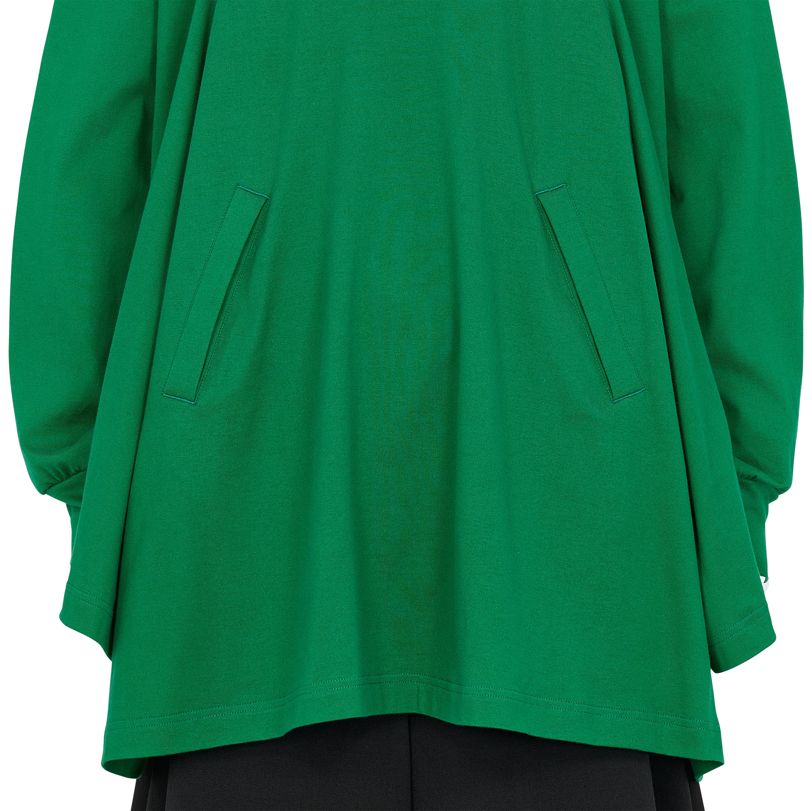 COTTON L/S TEE SHIRT WITH HOOD GREEN