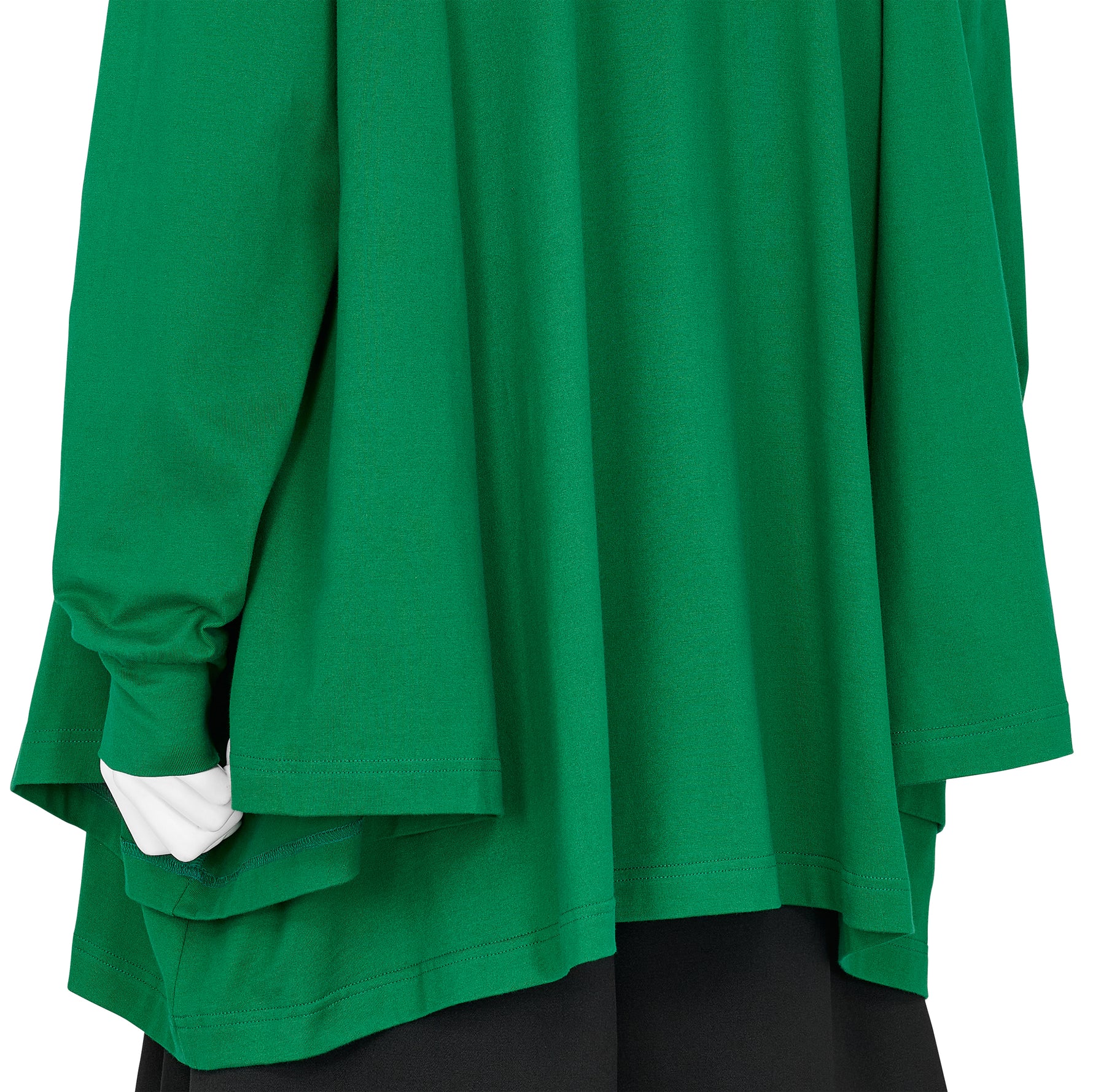 COTTON L/S TEE SHIRT WITH HOOD GREEN