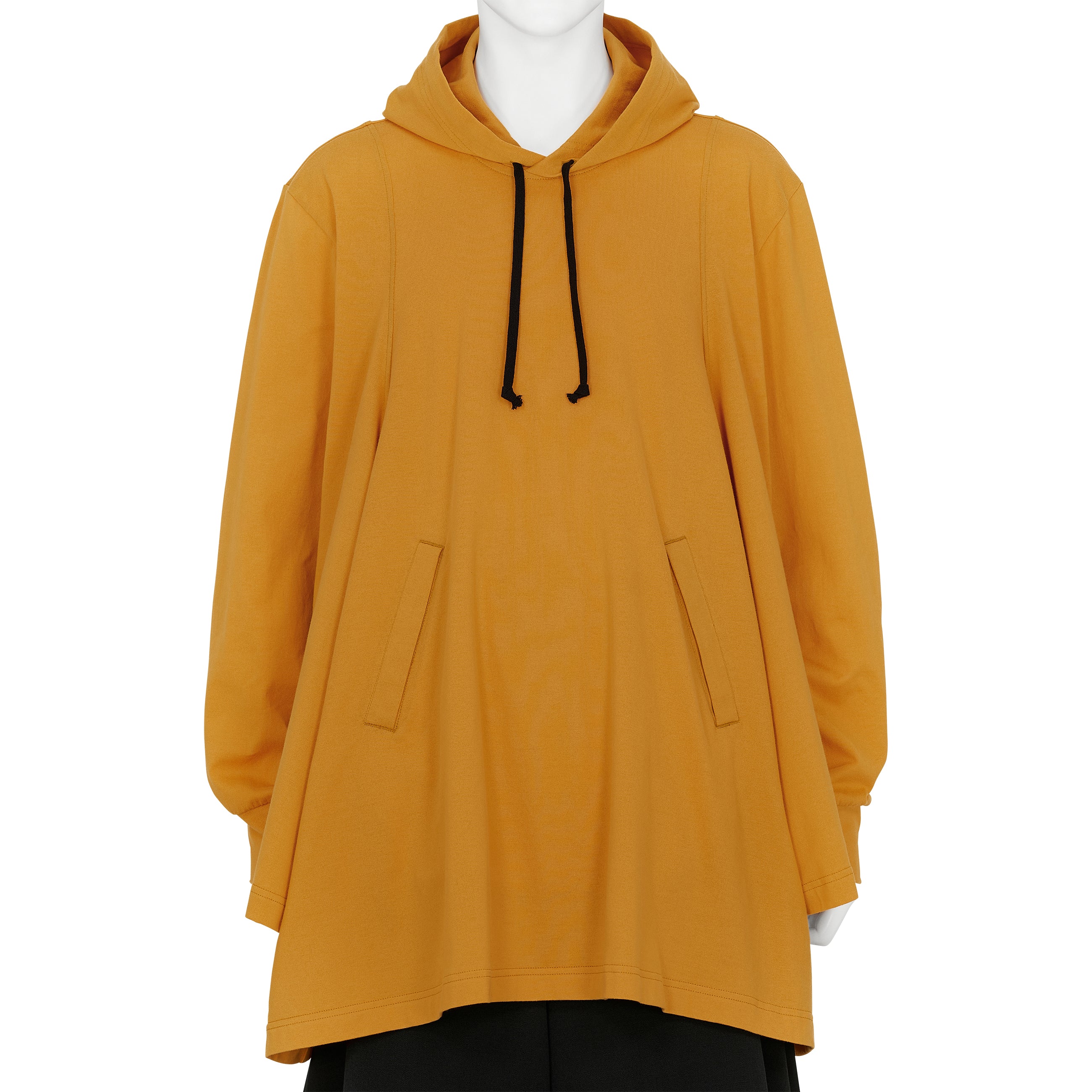 COTTON L/S TEE SHIRT WITH HOOD ORANGE