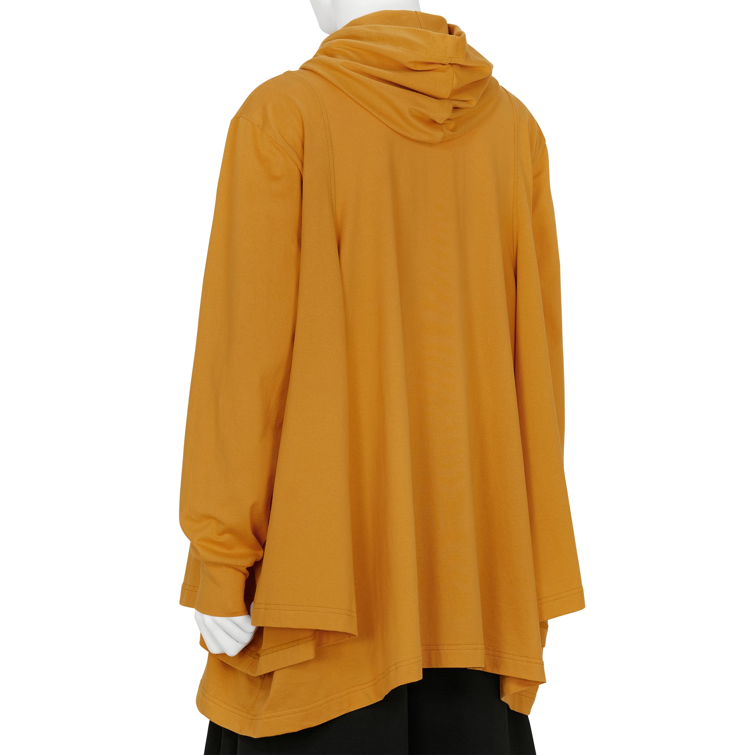 COTTON L/S TEE SHIRT WITH HOOD ORANGE