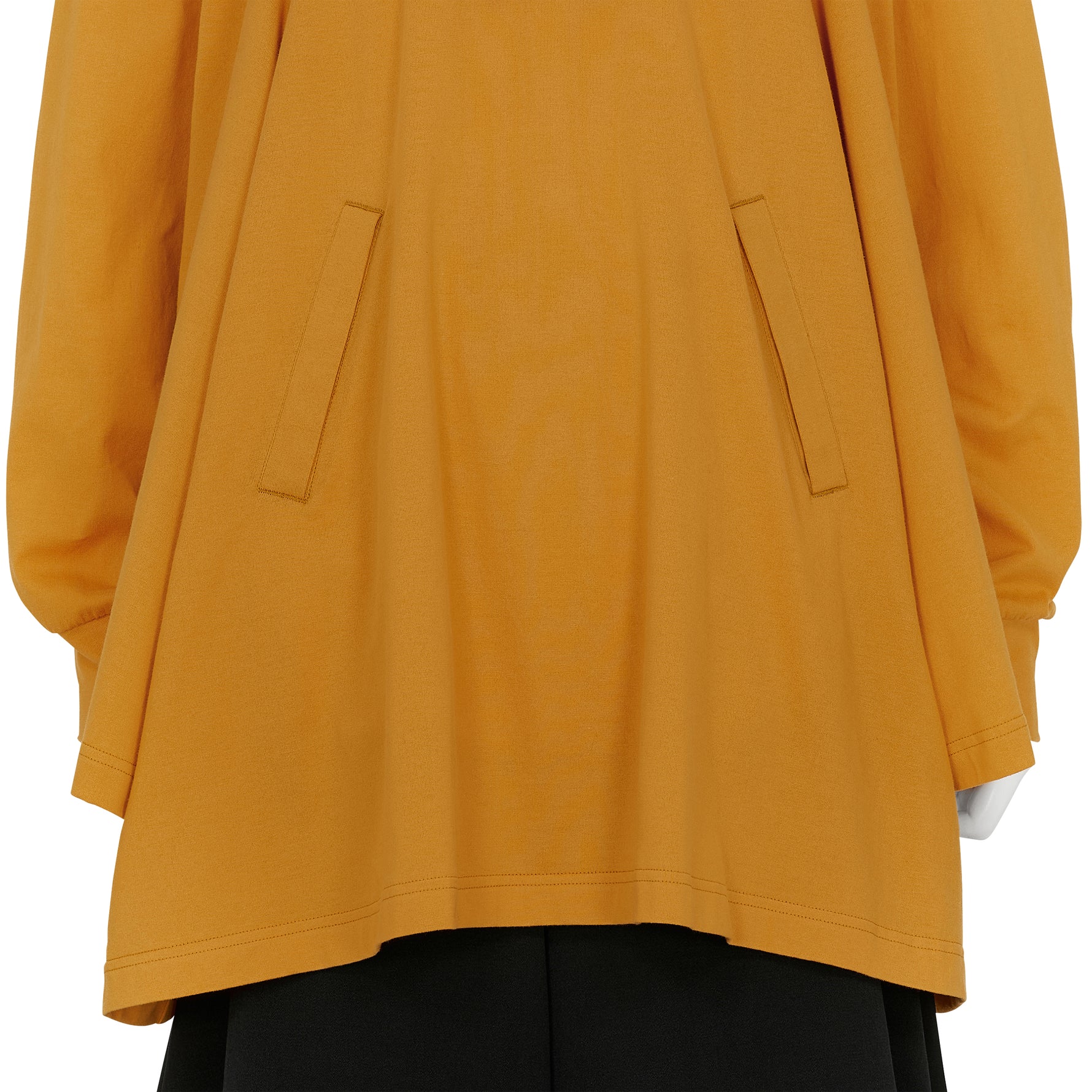 COTTON L/S TEE SHIRT WITH HOOD ORANGE