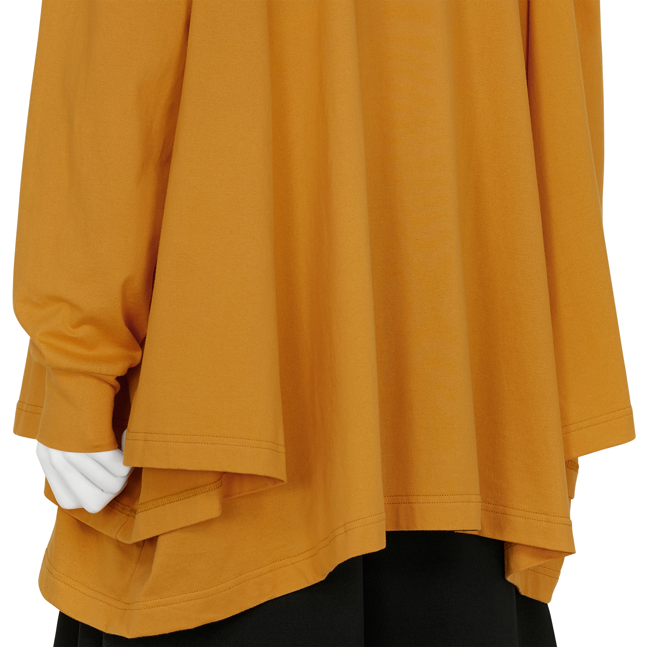 COTTON L/S TEE SHIRT WITH HOOD ORANGE