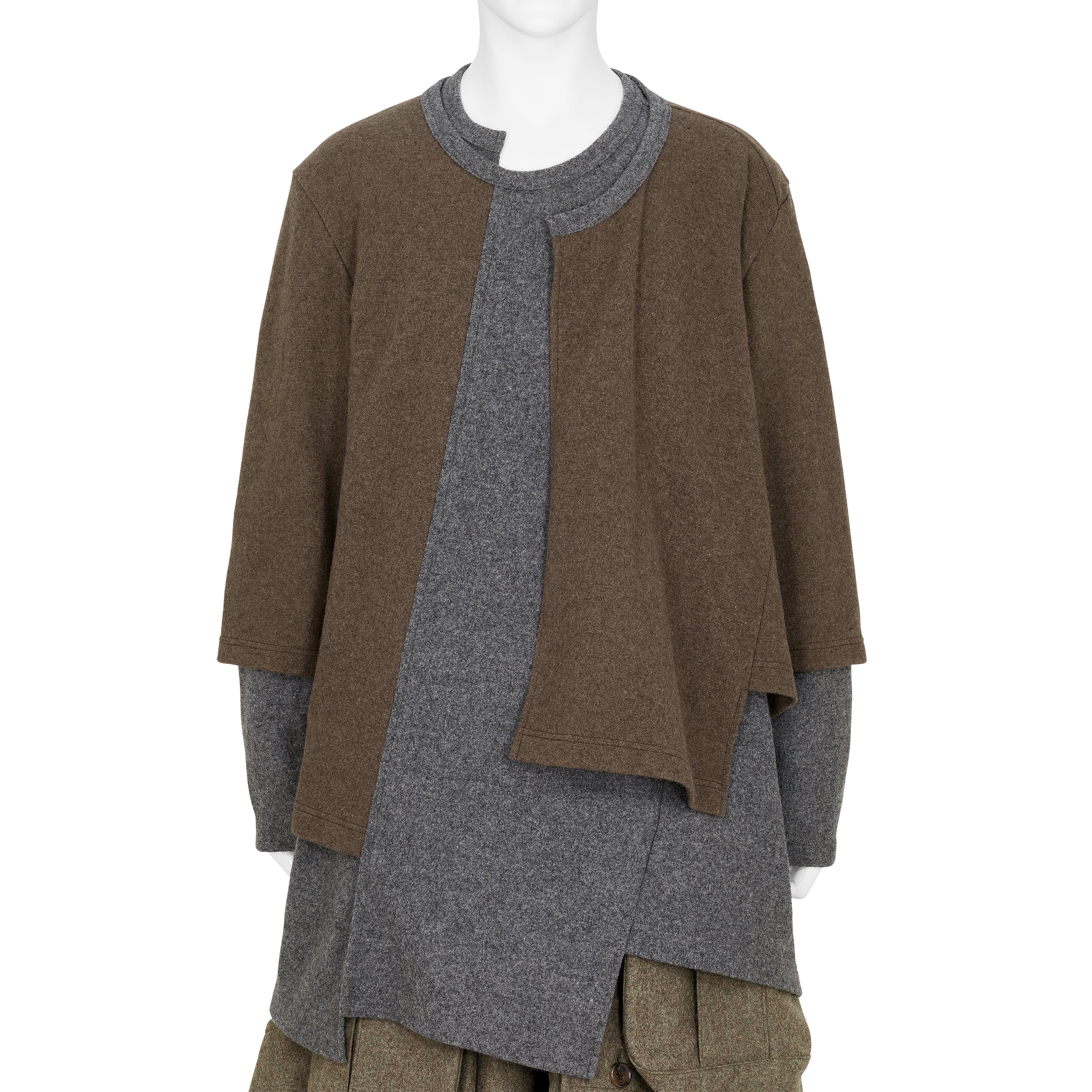 LAYER KNIT BROWN GREY