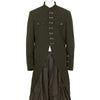 MIX CUT AWAY COAT DARK OLIVE