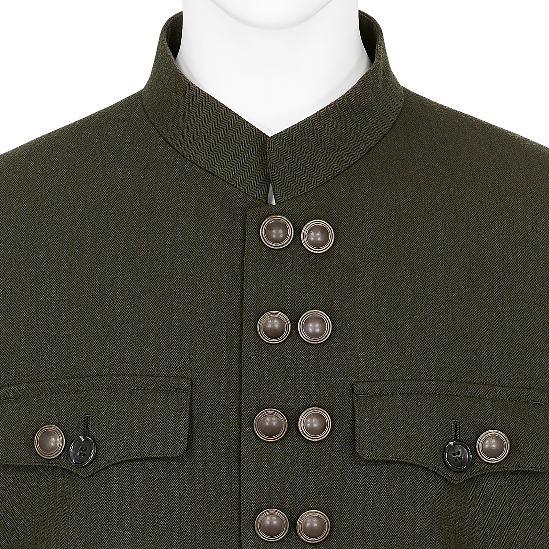 MIX CUT AWAY COAT DARK OLIVE
