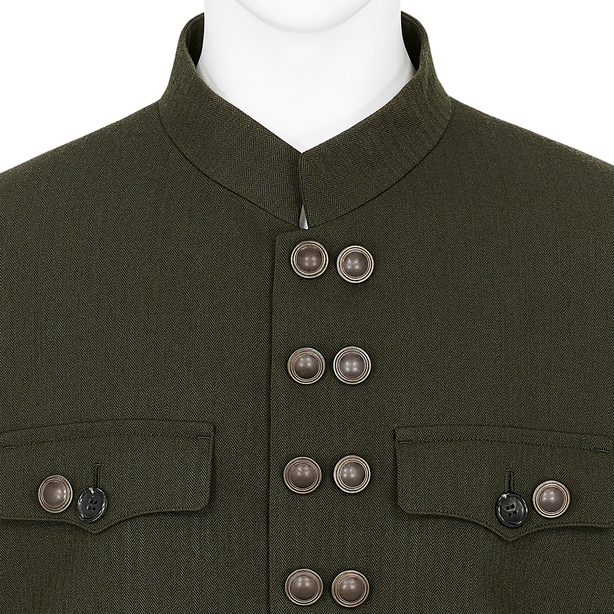 MIX CUT AWAY COAT DARK OLIVE