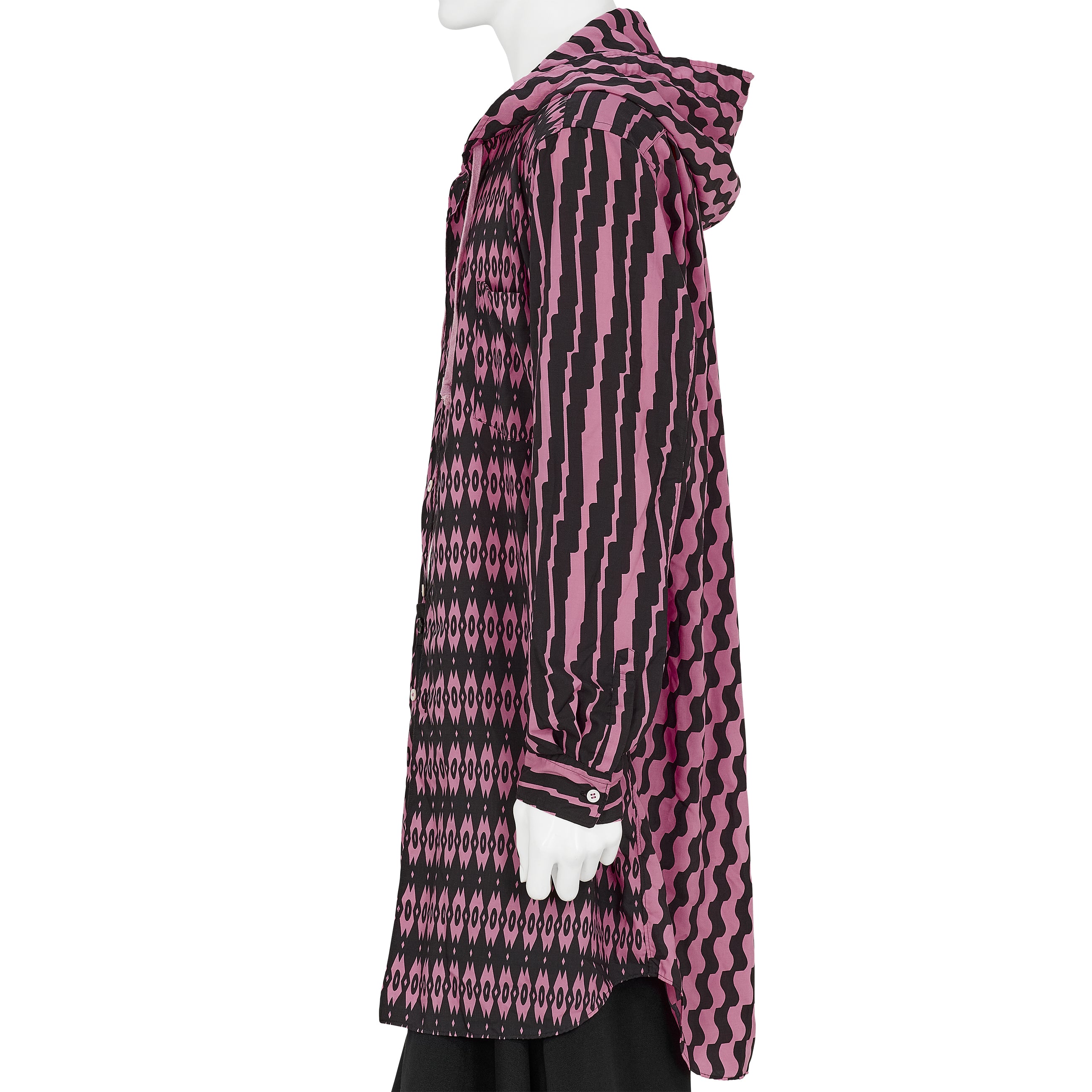 POLYESTER SHIRT WITH HOOD PINK