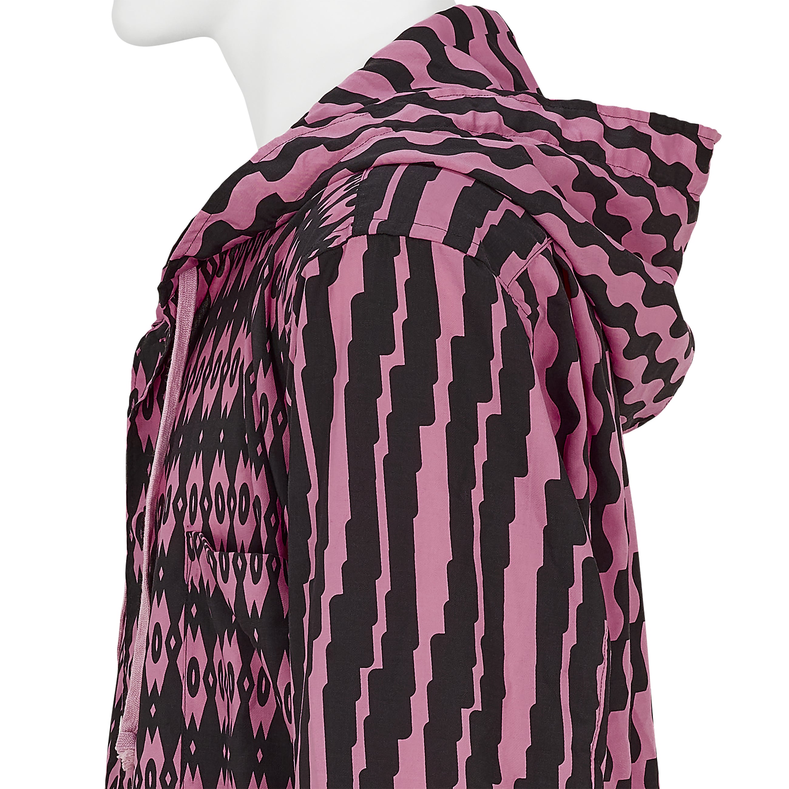 POLYESTER SHIRT WITH HOOD PINK