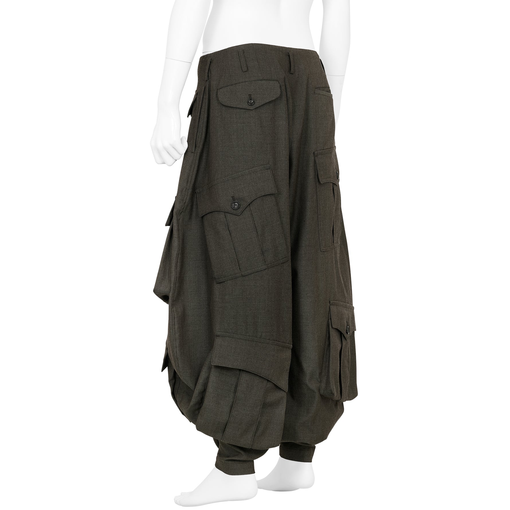 WOOL JODHPURS PANTS WITH POCKET GREY GREEN