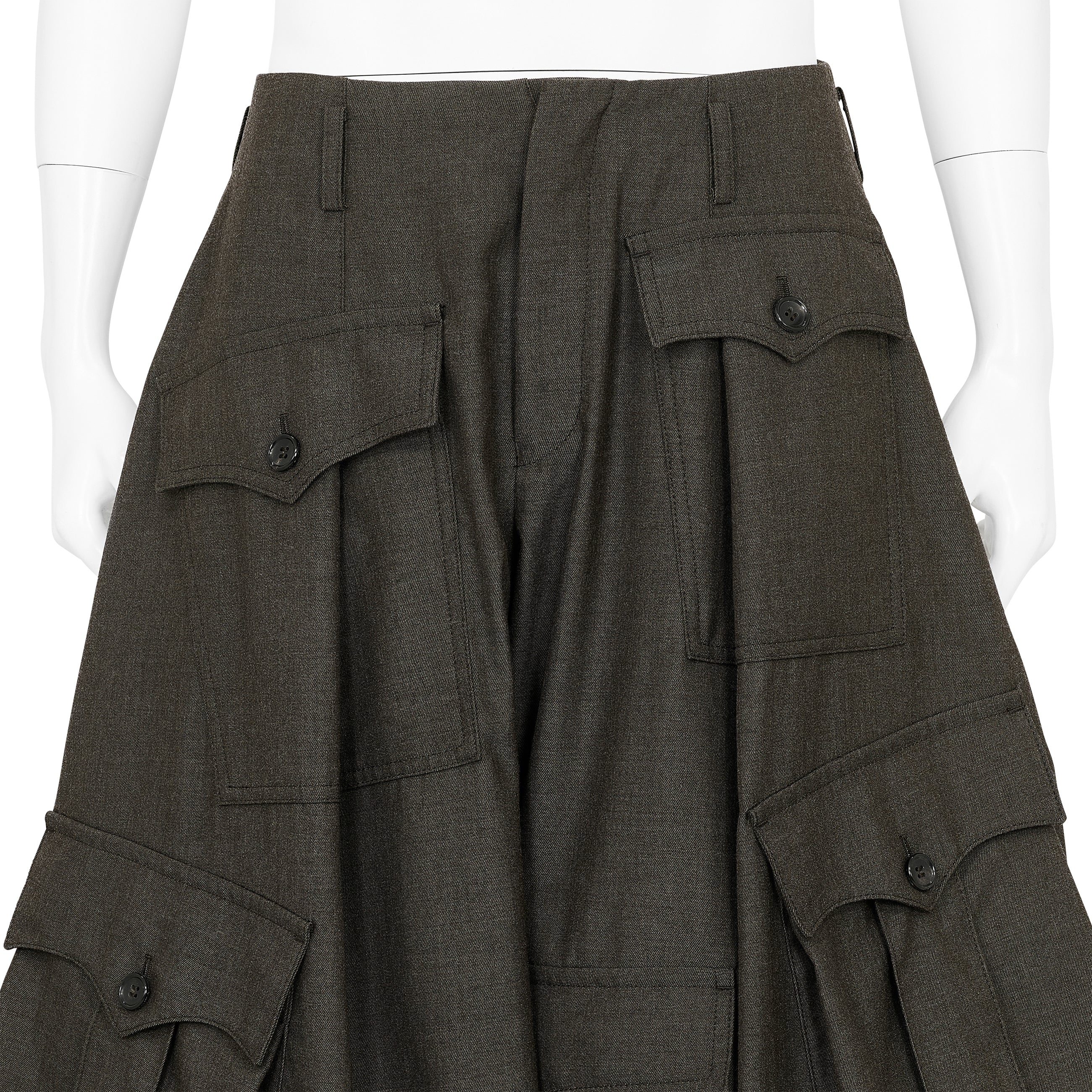 WOOL JODHPURS PANTS WITH POCKET GREY GREEN